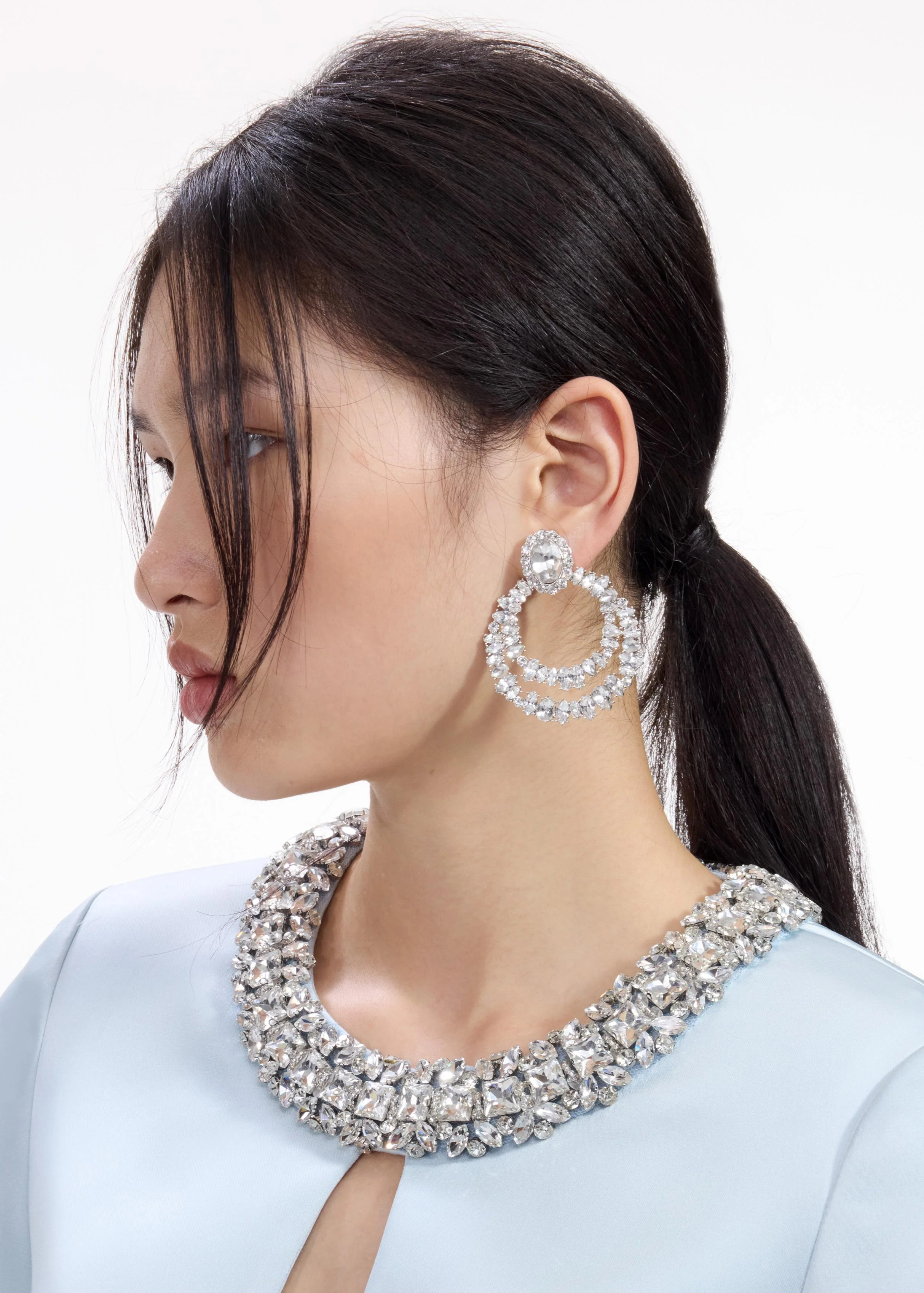 Crystal Double Hoop Earrings - Image 2