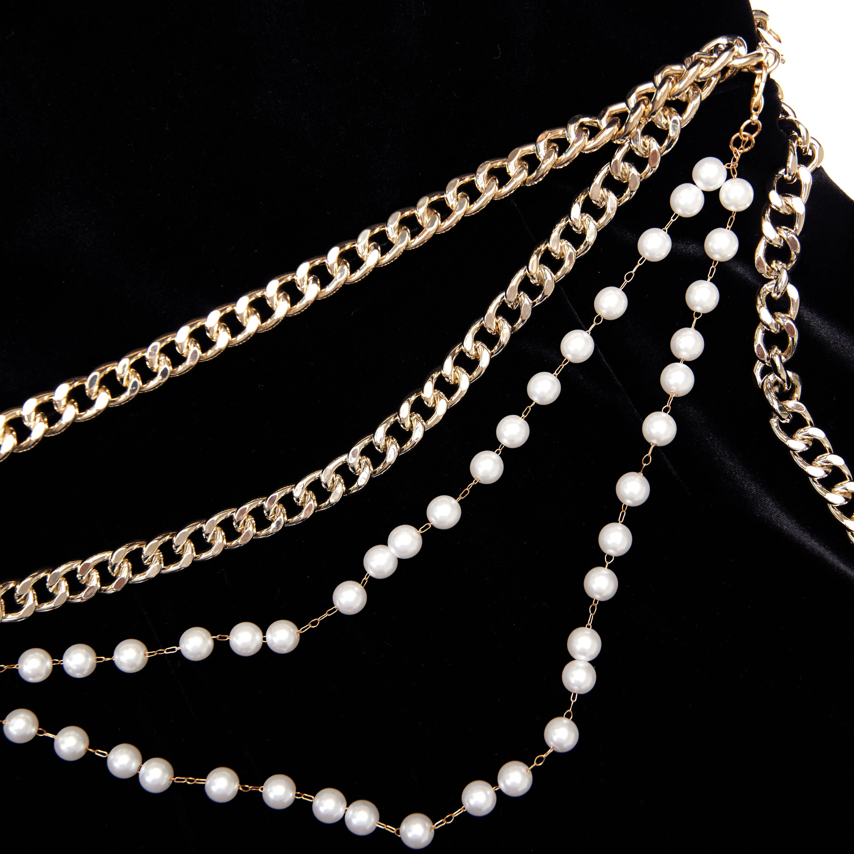 Black Velvet Chain Belt Maxi Dress - Image 5