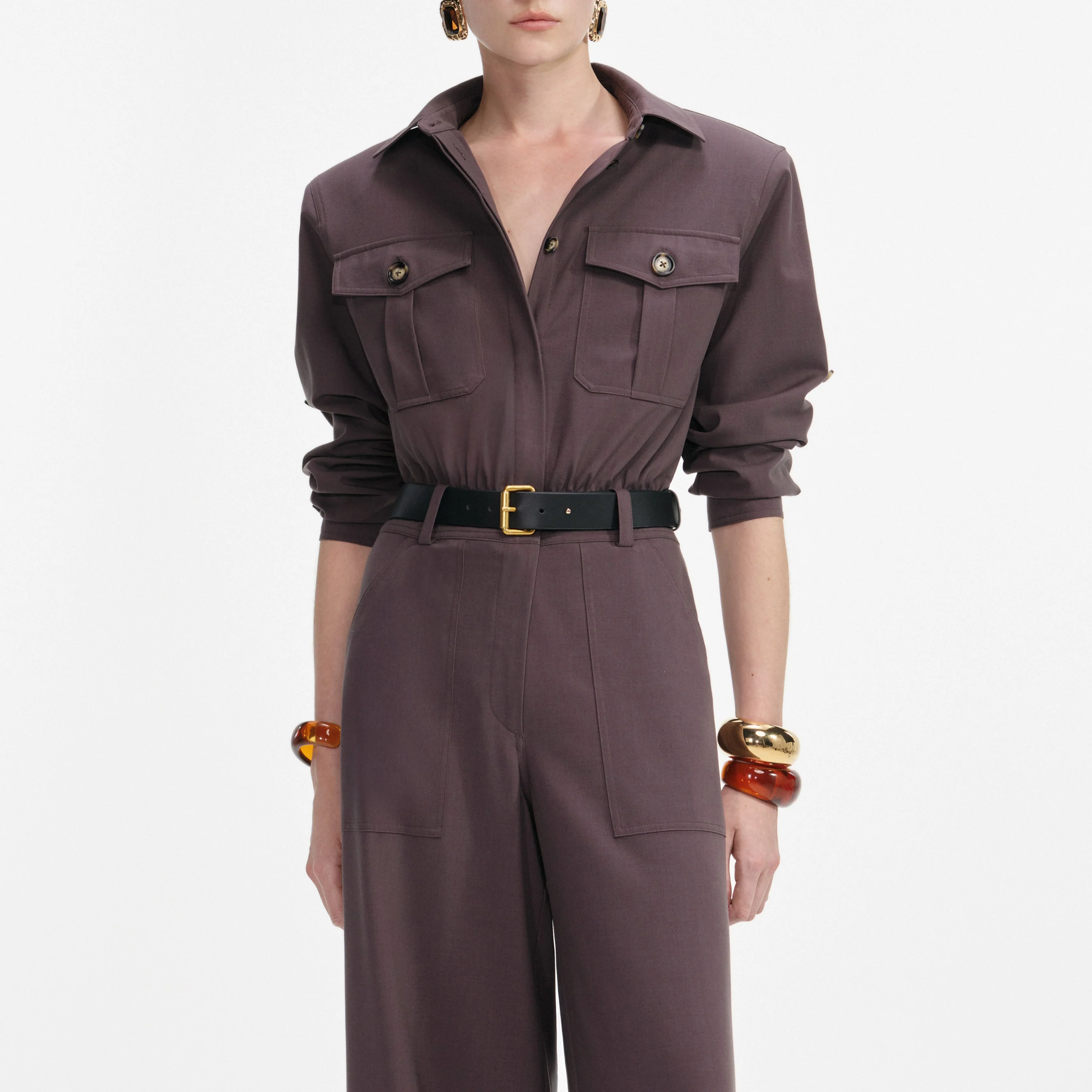 Brown Twill Jumpsuit - Image 4