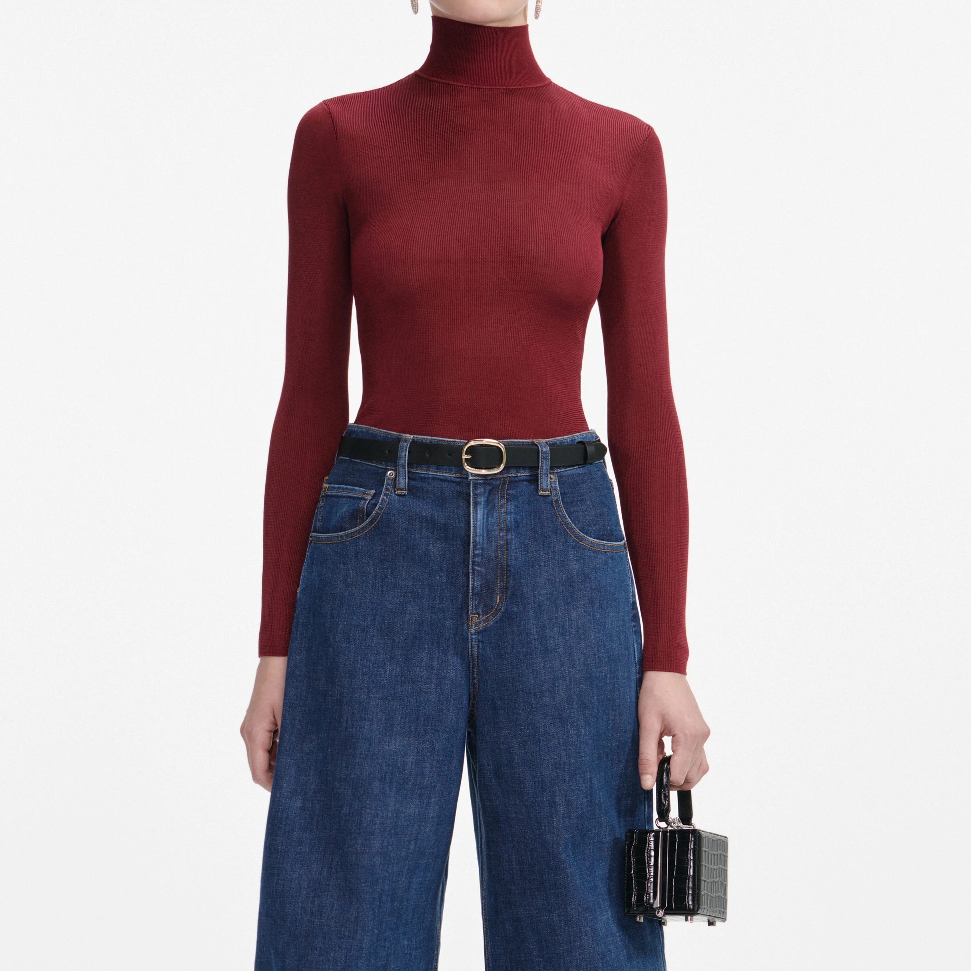 Burgundy Viscose Knit Top - Image 4