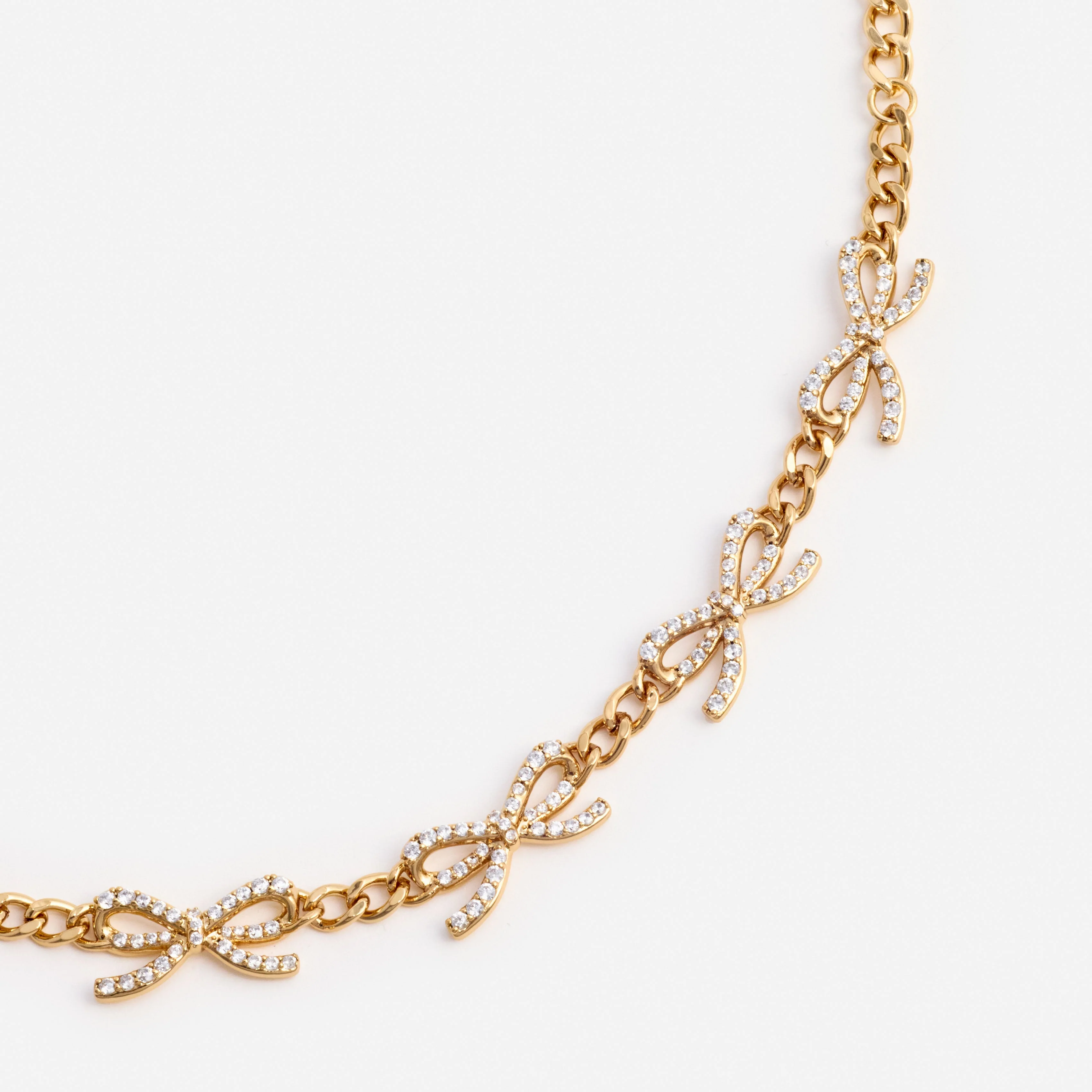 Gold Crystal Bow Bracelet - Image 3