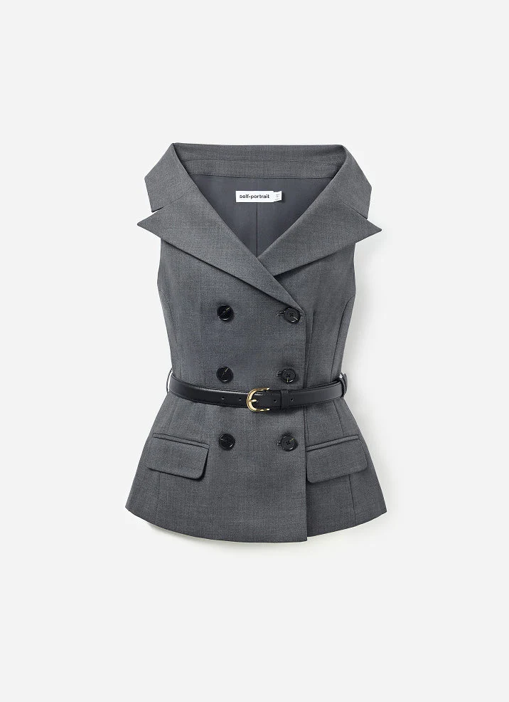 Grey Wool Tailored Top - Image 6