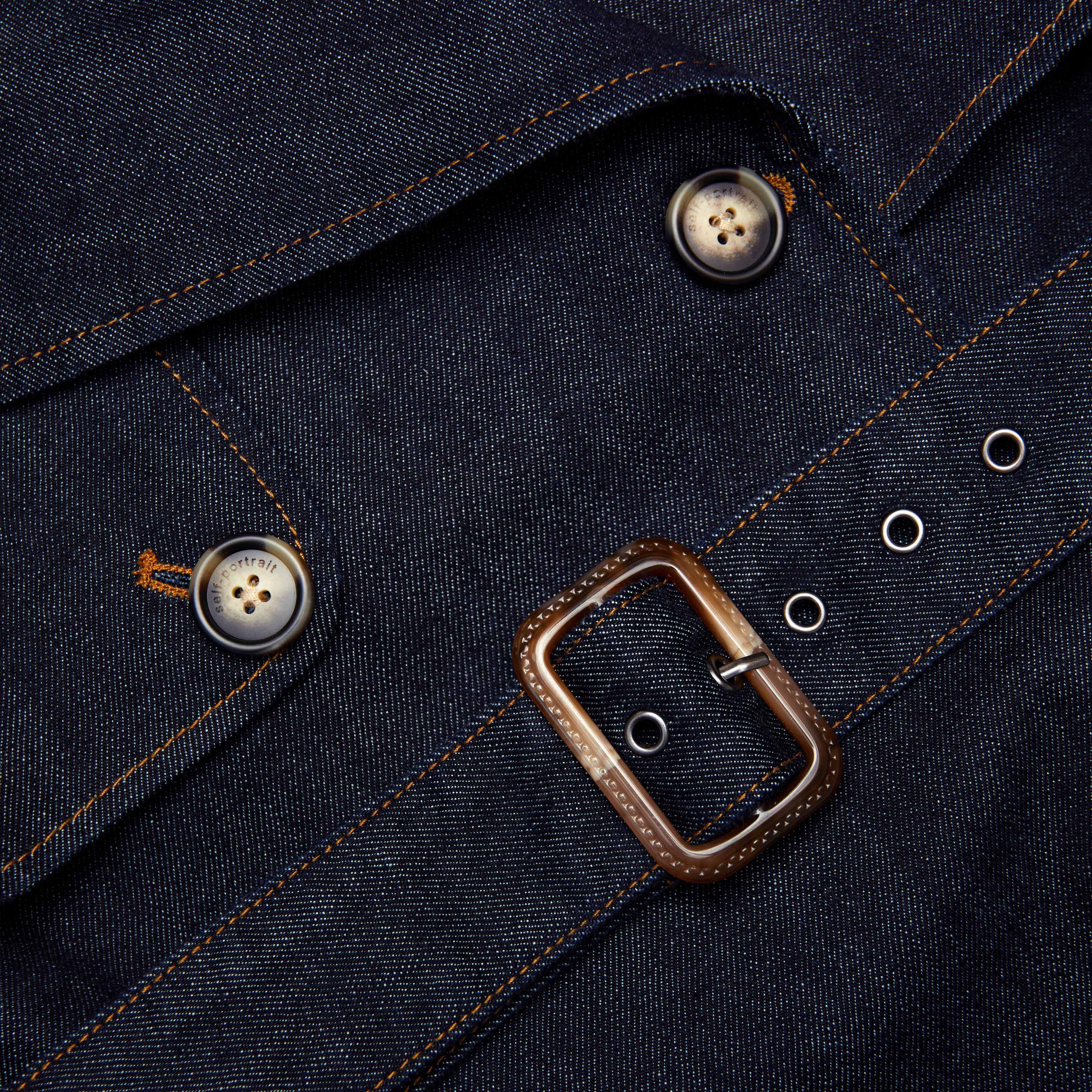 Indigo Denim Trench Coat - Image 5