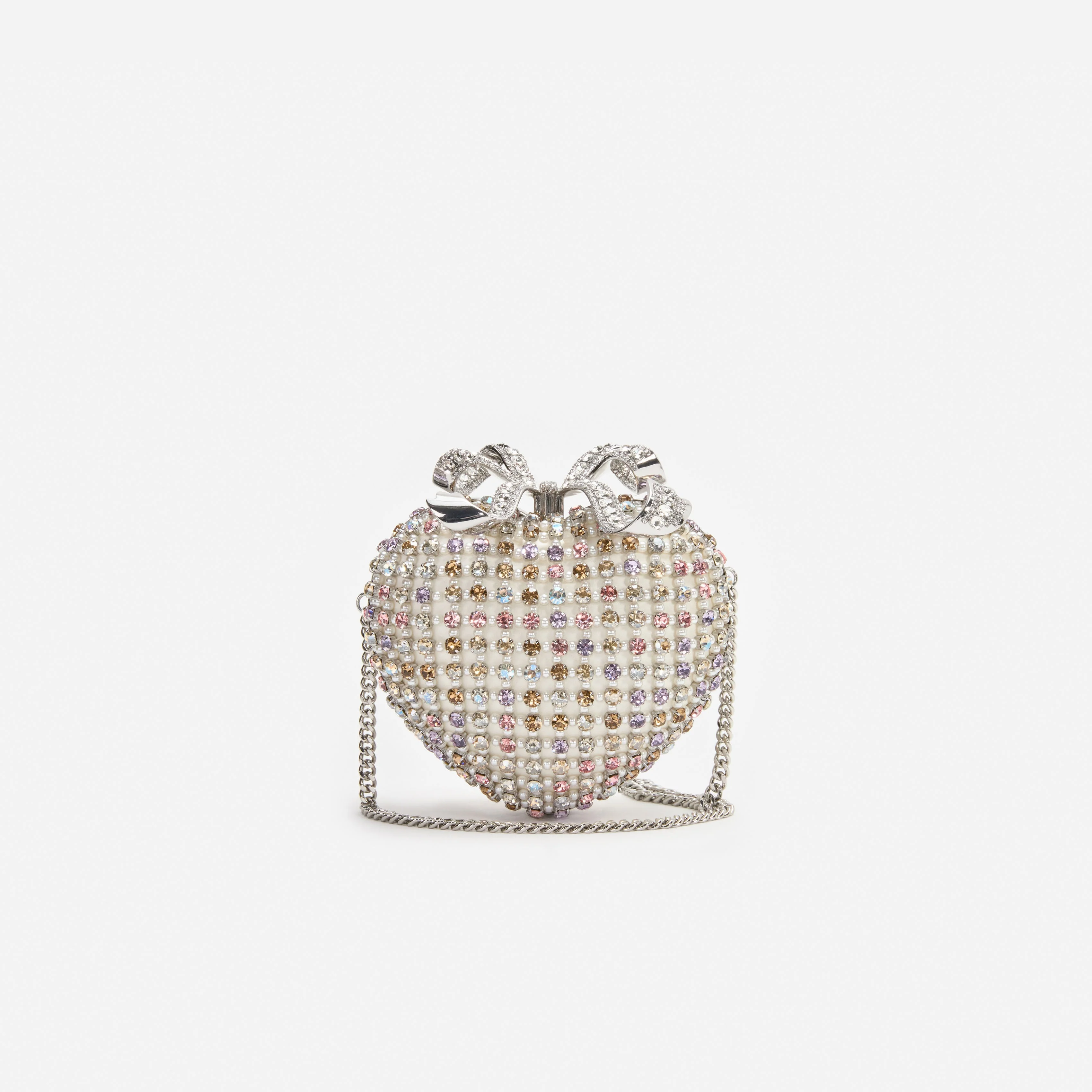 Multi Crystal Heart Clutch Bag - Image 4