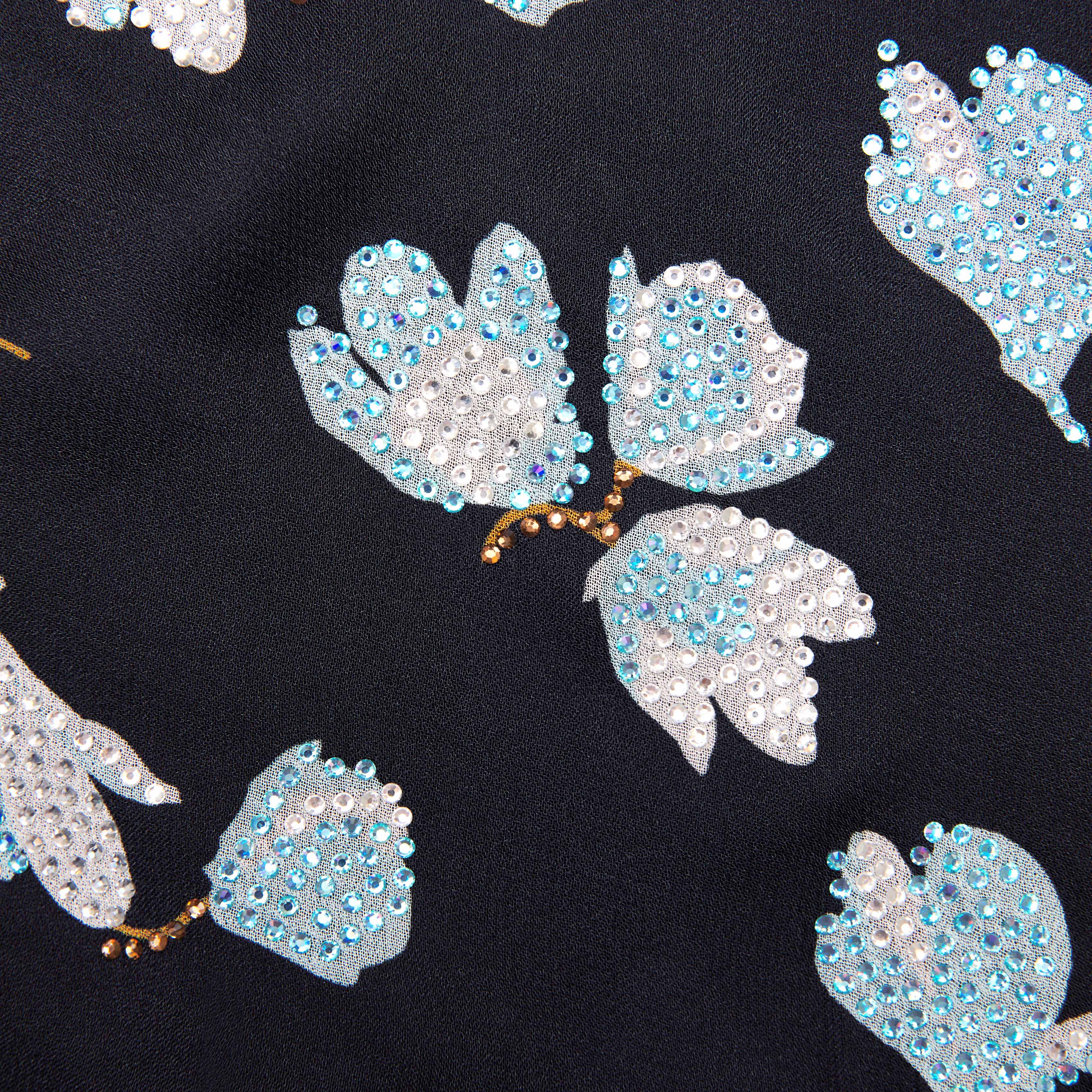 Navy Floral Rhinestone Maxi Dress - Image 5