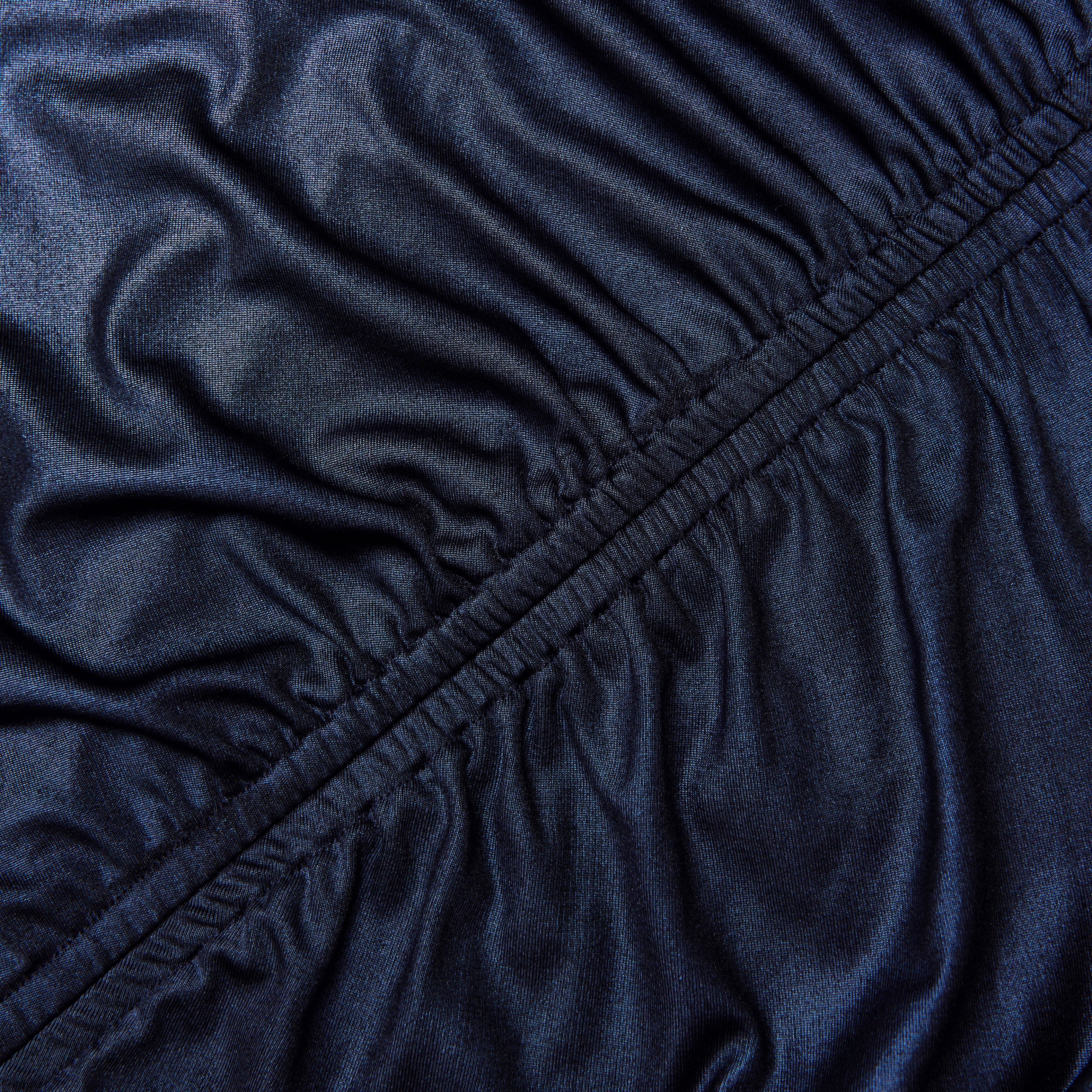 Navy Metallic Gathered Maxi Dress - Image 5