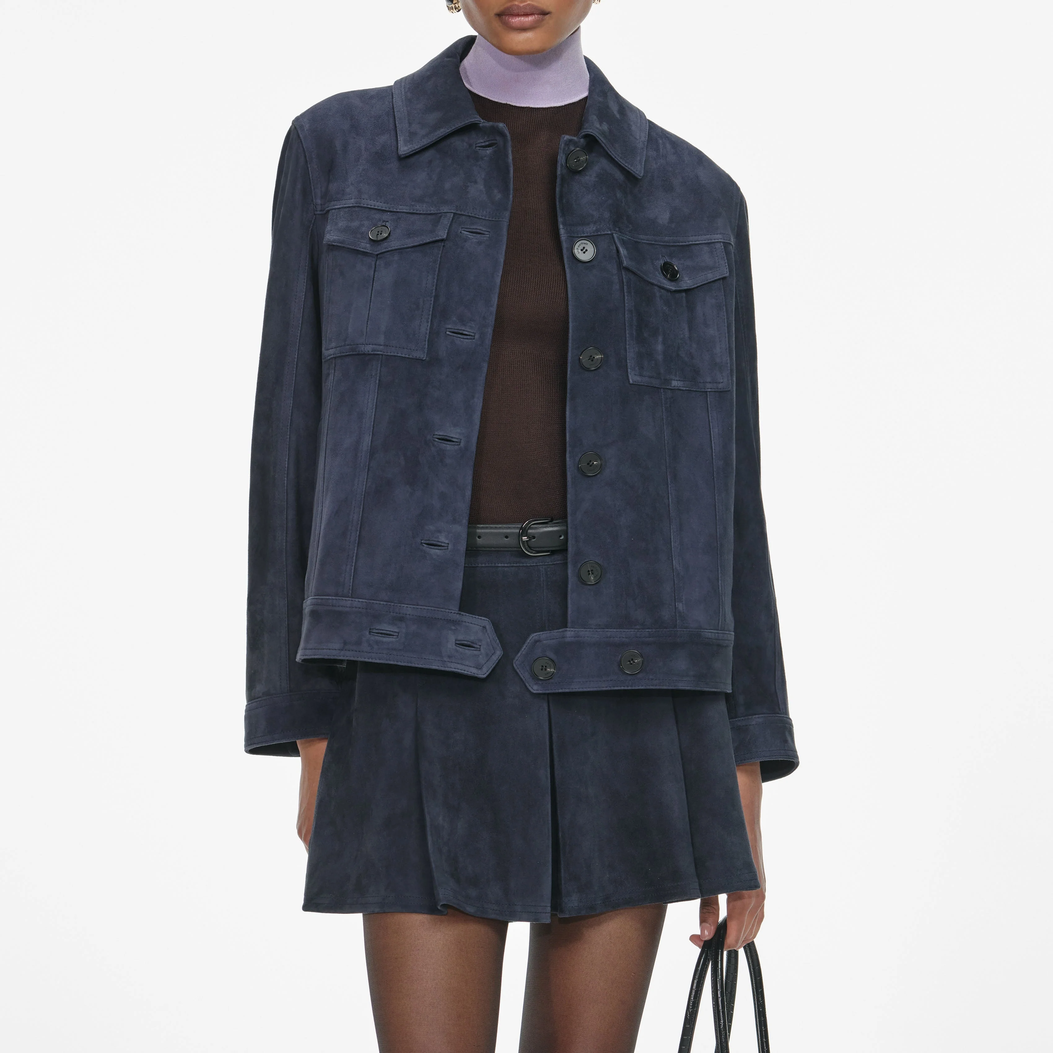 Navy Suede Jacket - Image 4