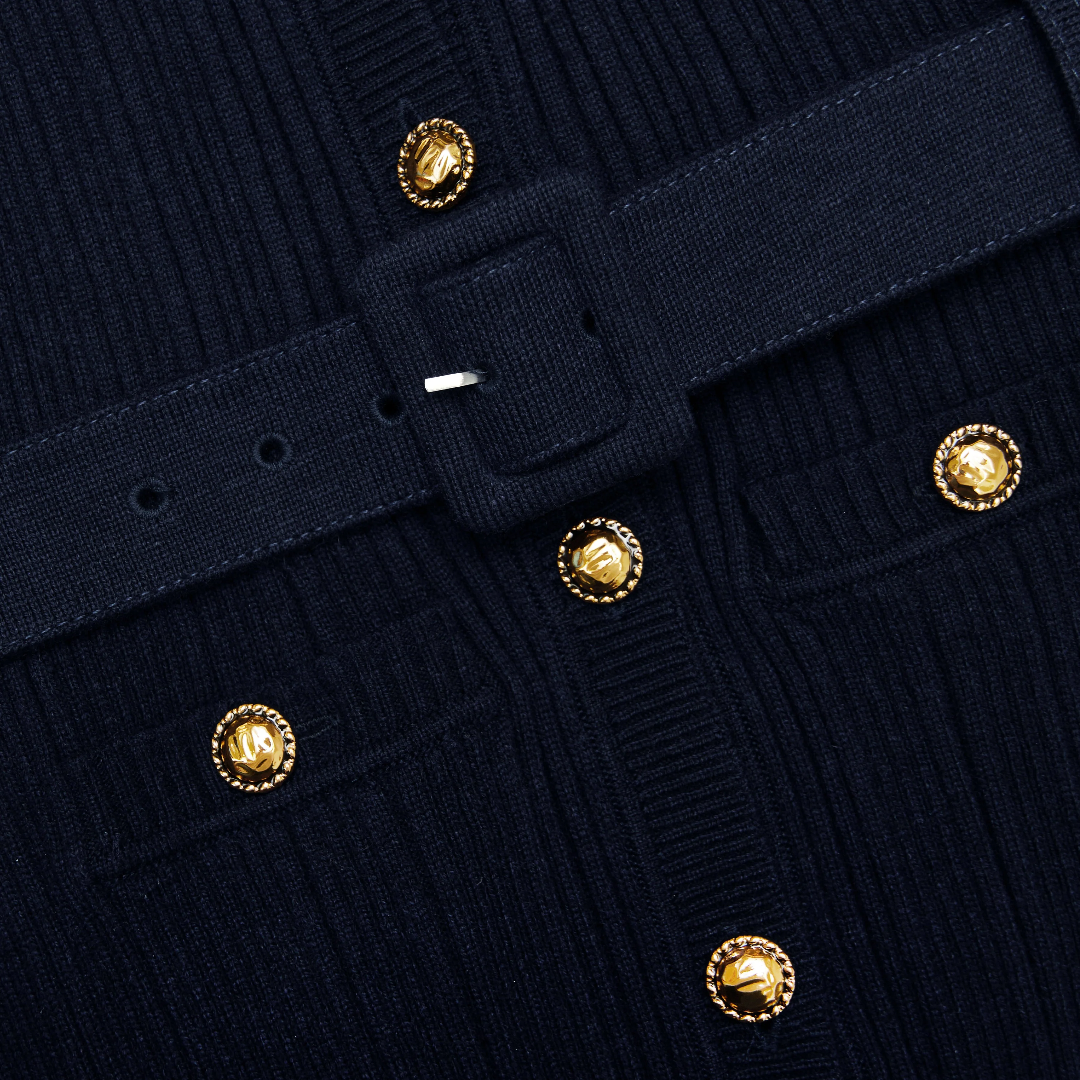 Navy Viscose Knit Midi Dress - Image 5