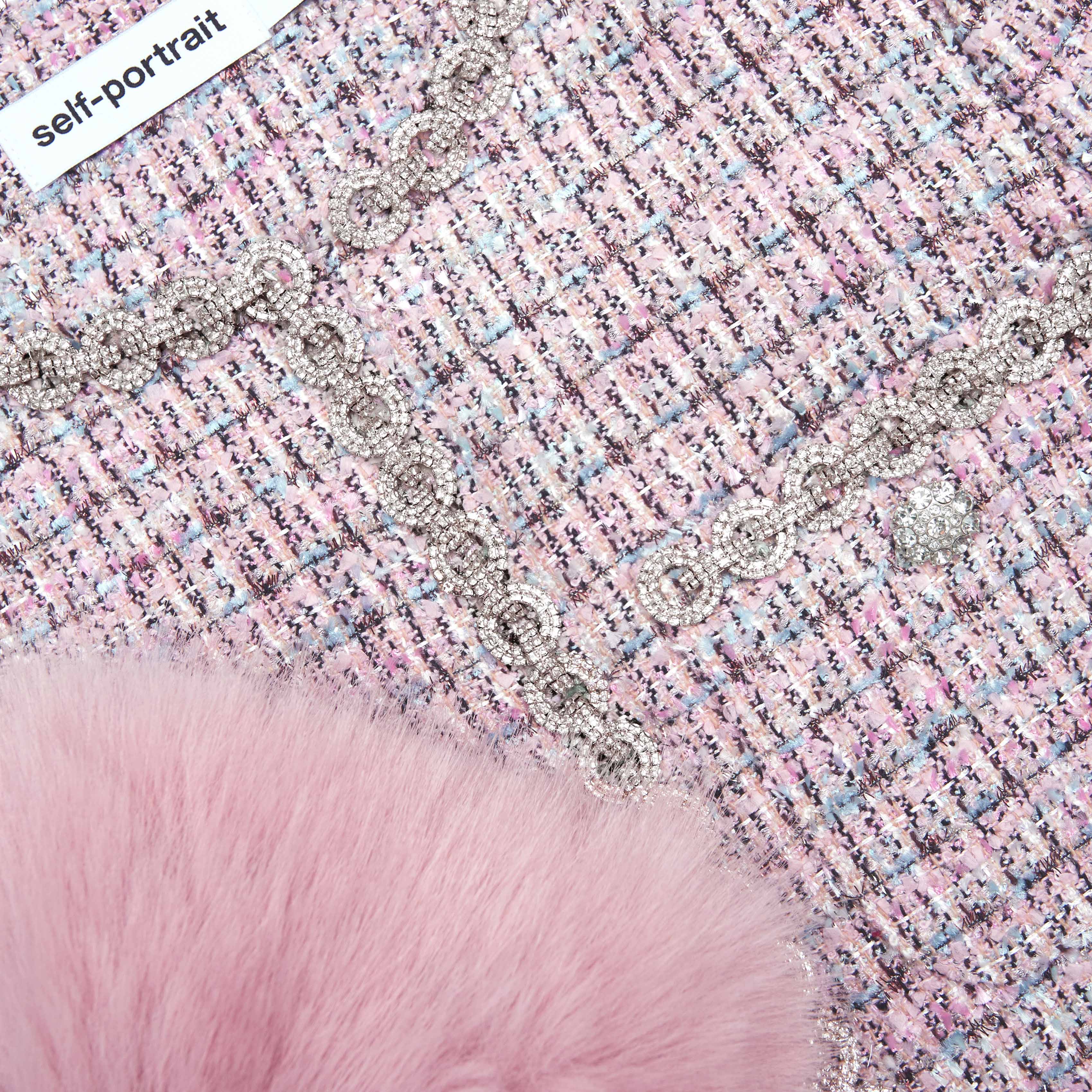 Pink Boucle Fur Cuff Jacket - Image 5
