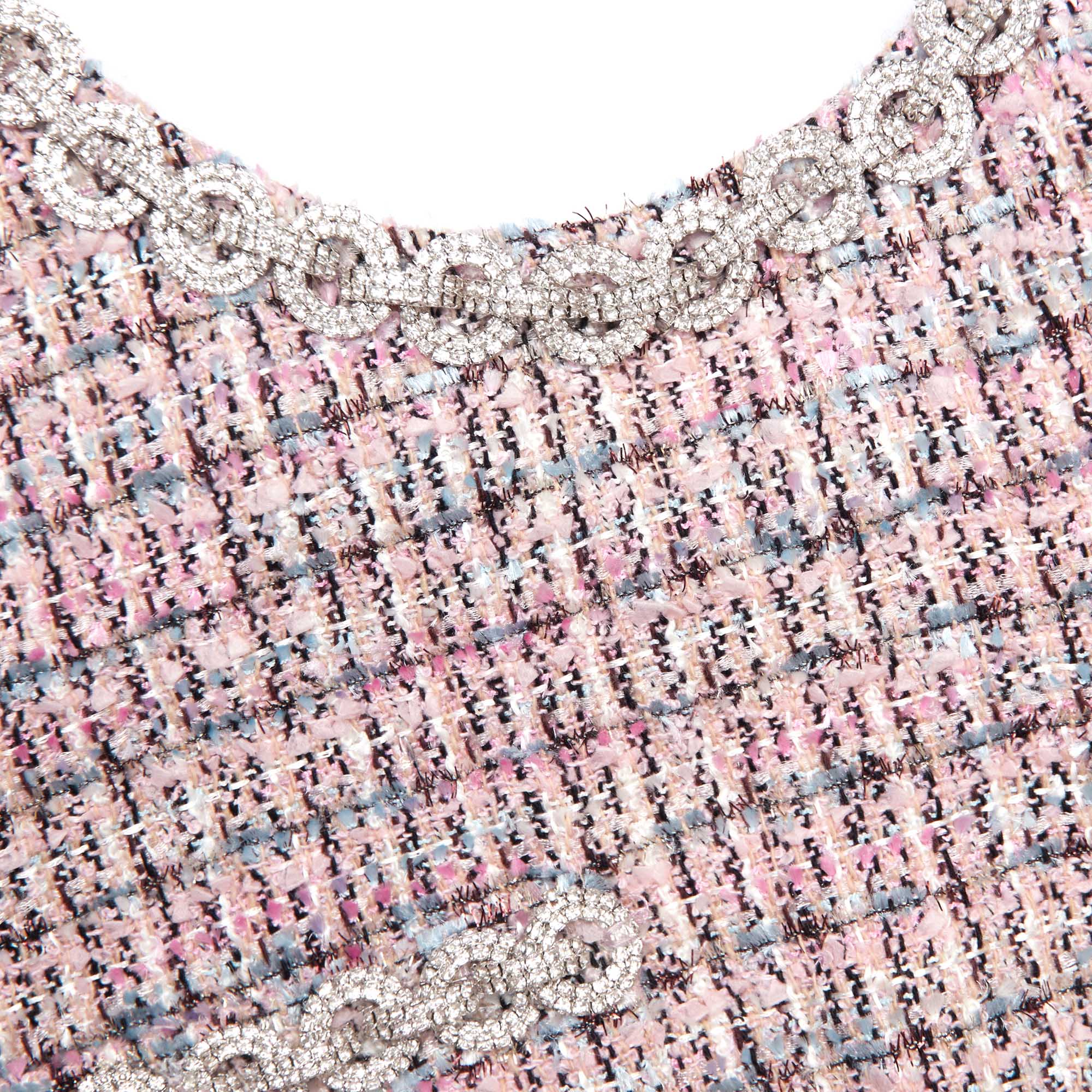 Pink Boucle Sleeveless Shift Mini Dress - Image 5