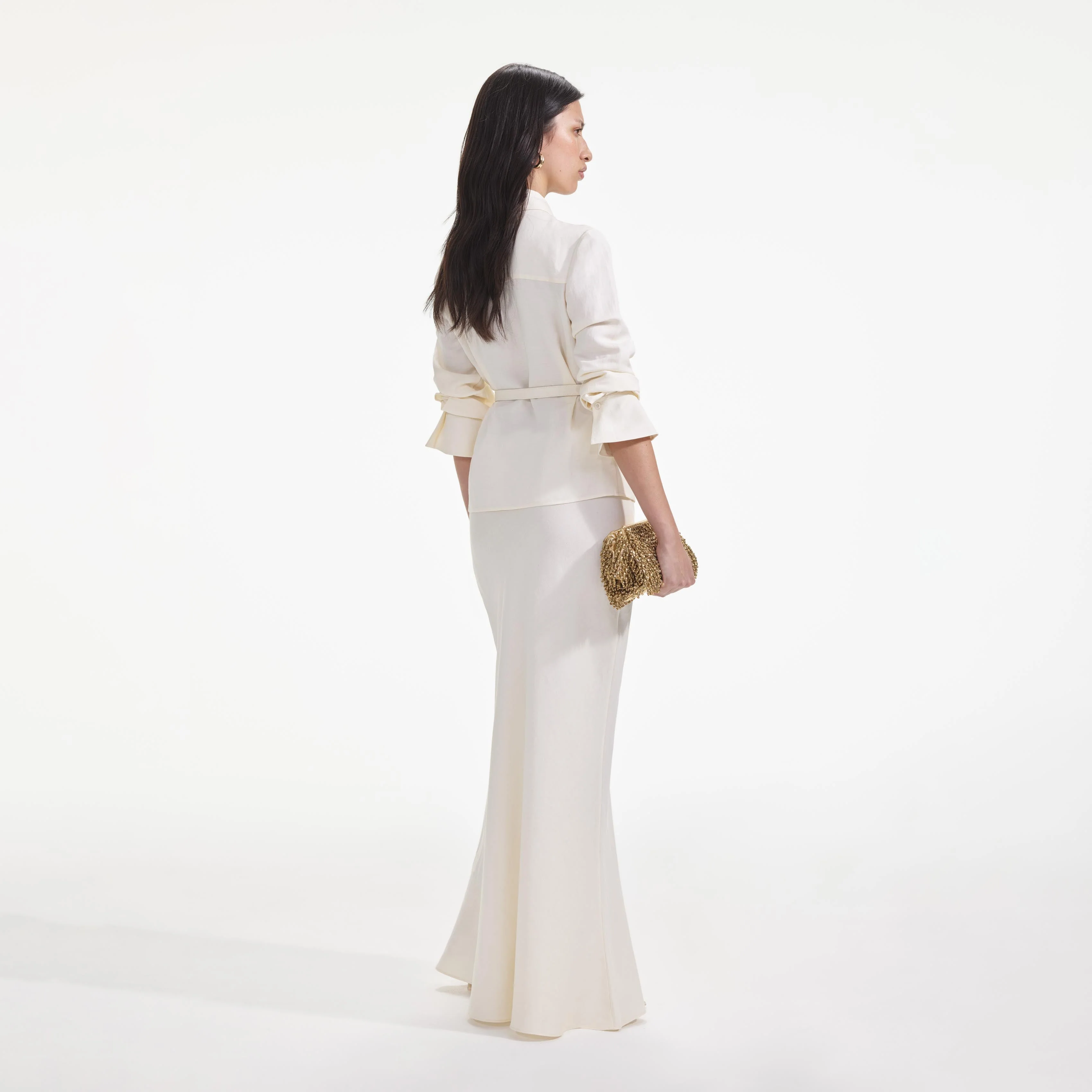 Cream Linen Maxi Dress - Image 3