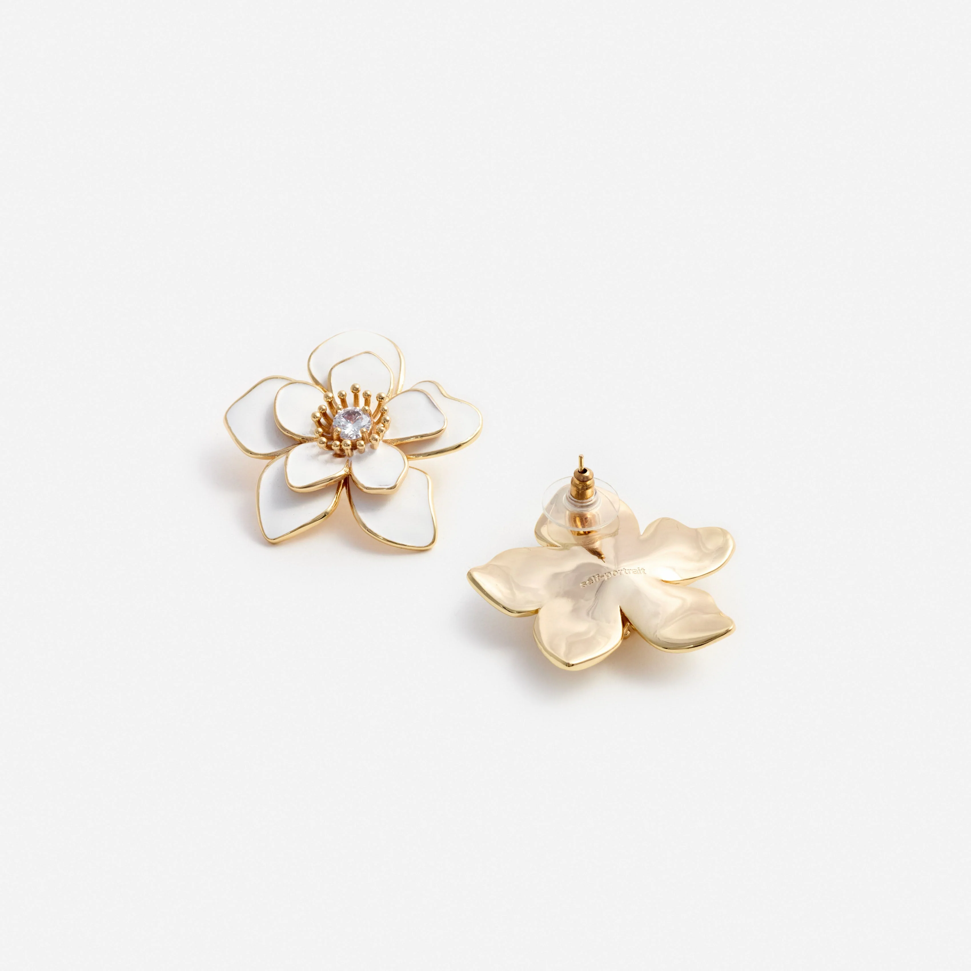 Enamel Flower Earrings - Image 3