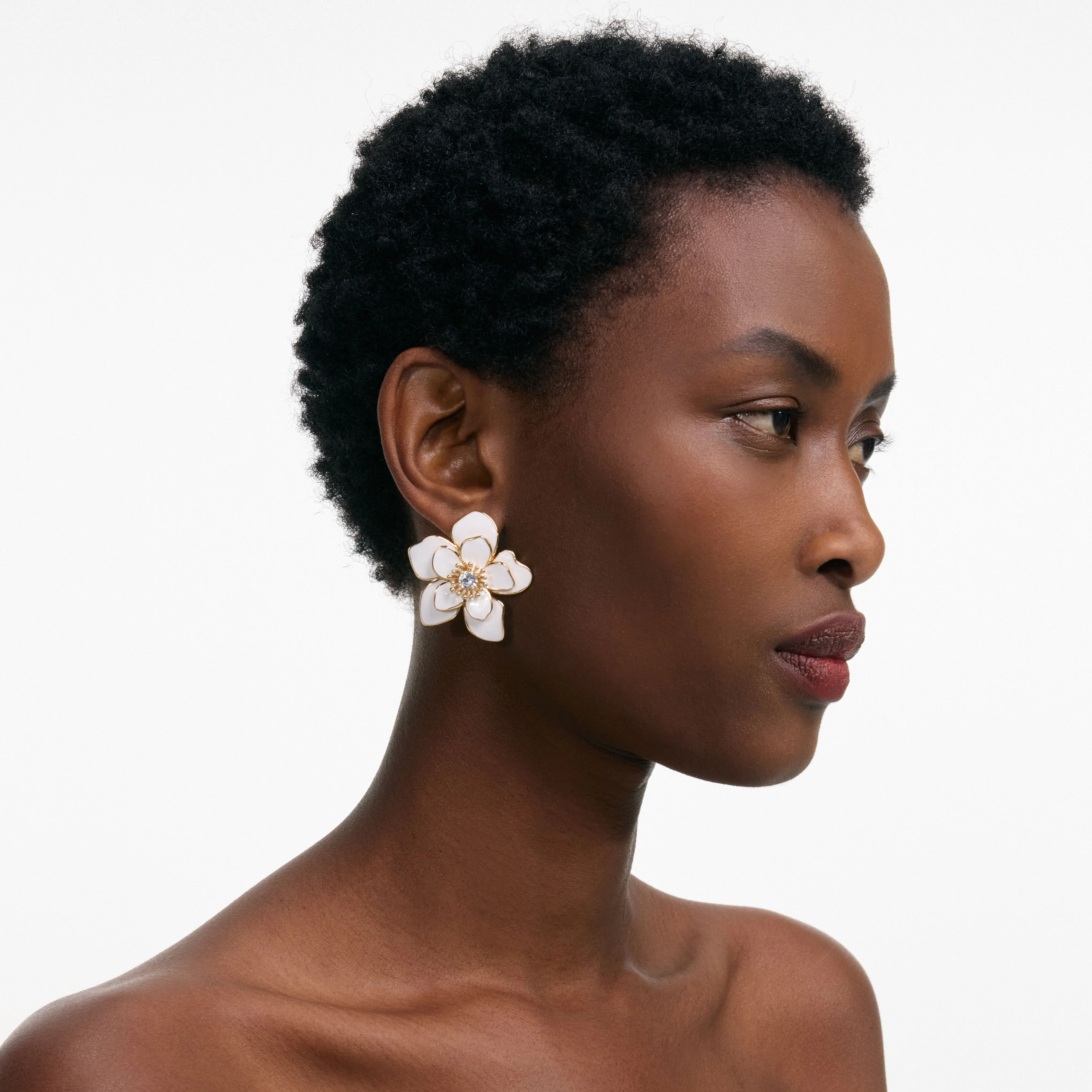 Enamel Flower Earrings - Image 4