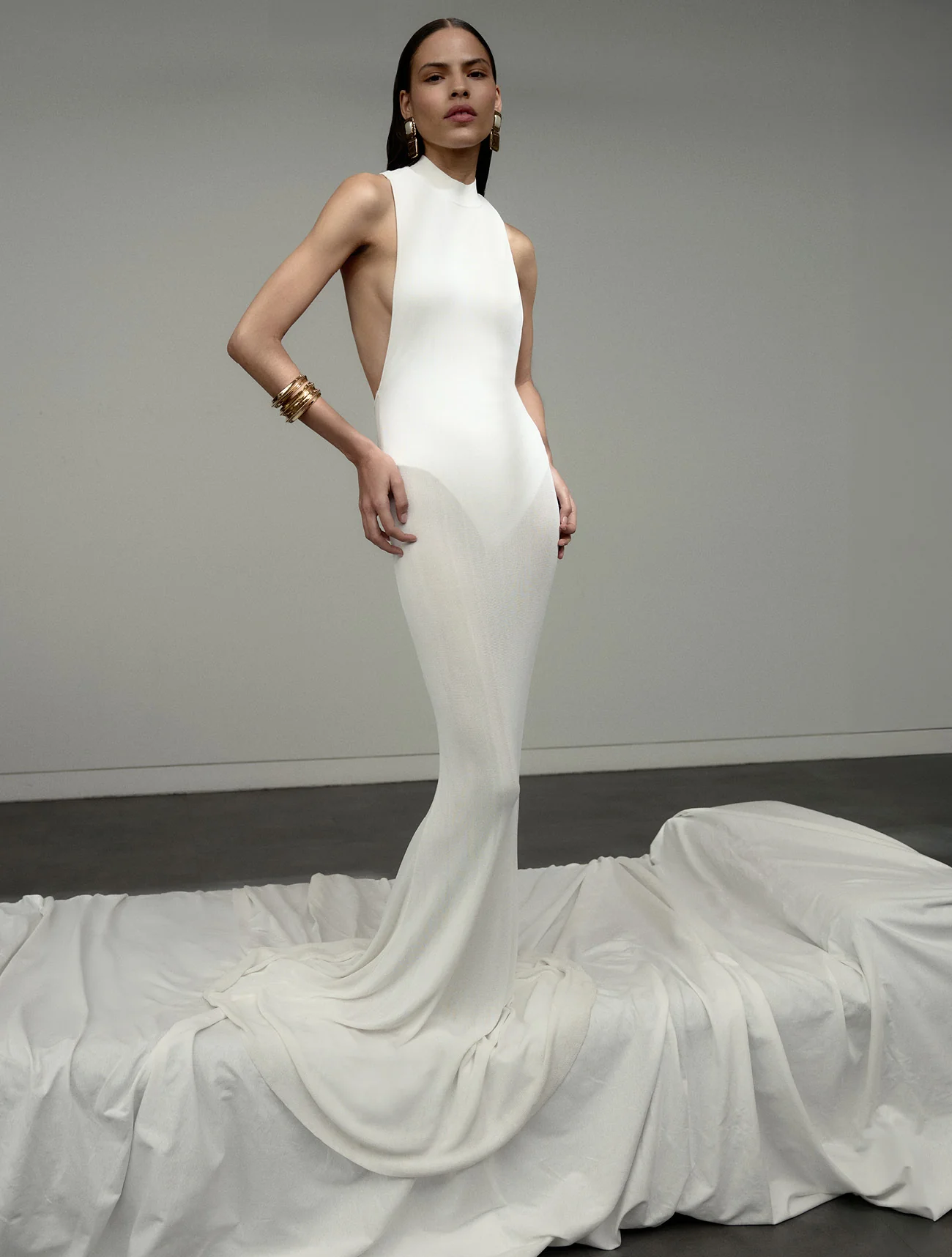 White Racer Back Viscose Knit Maxi Dress - Image 6
