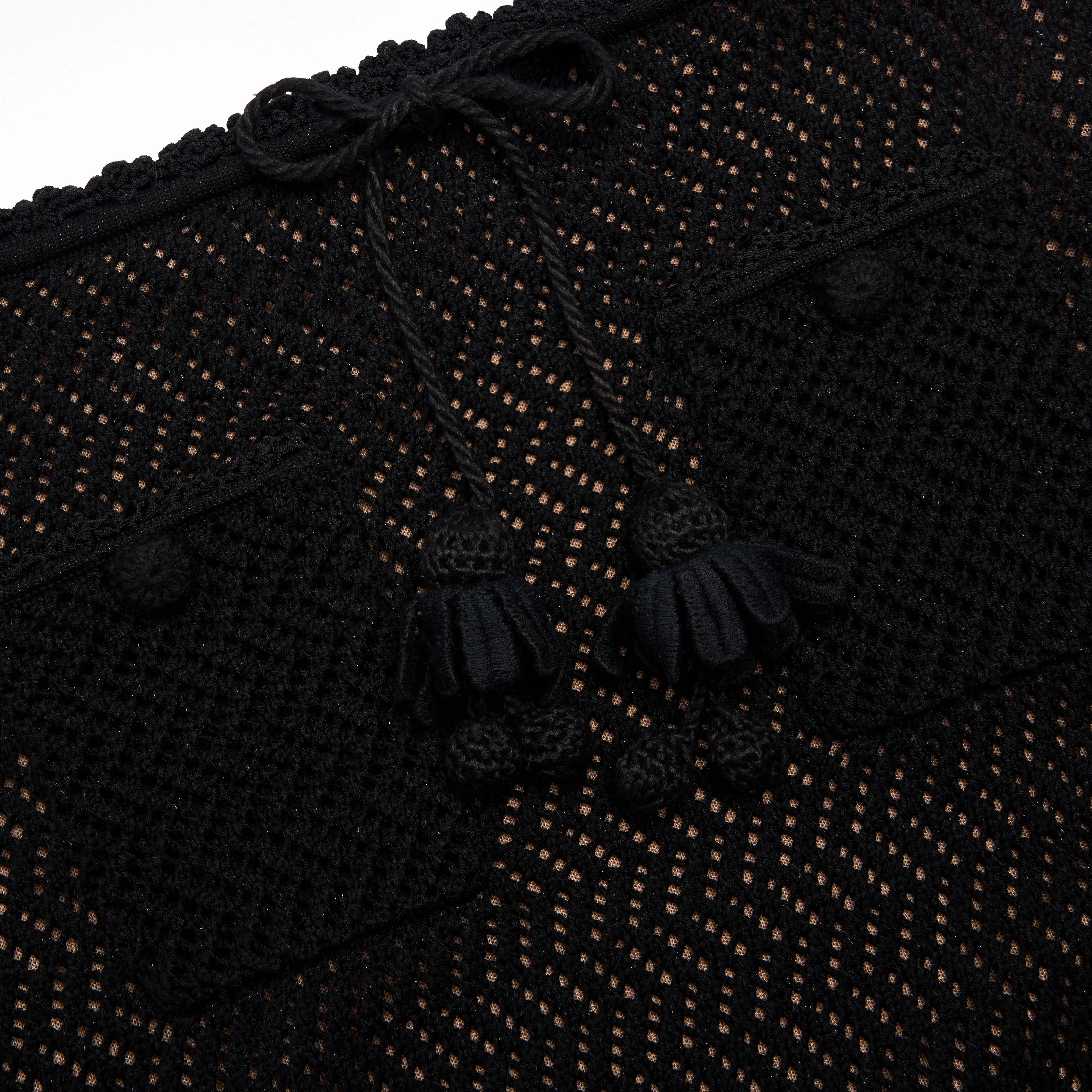 Black Crochet Knit Midi Skirt - Image 5