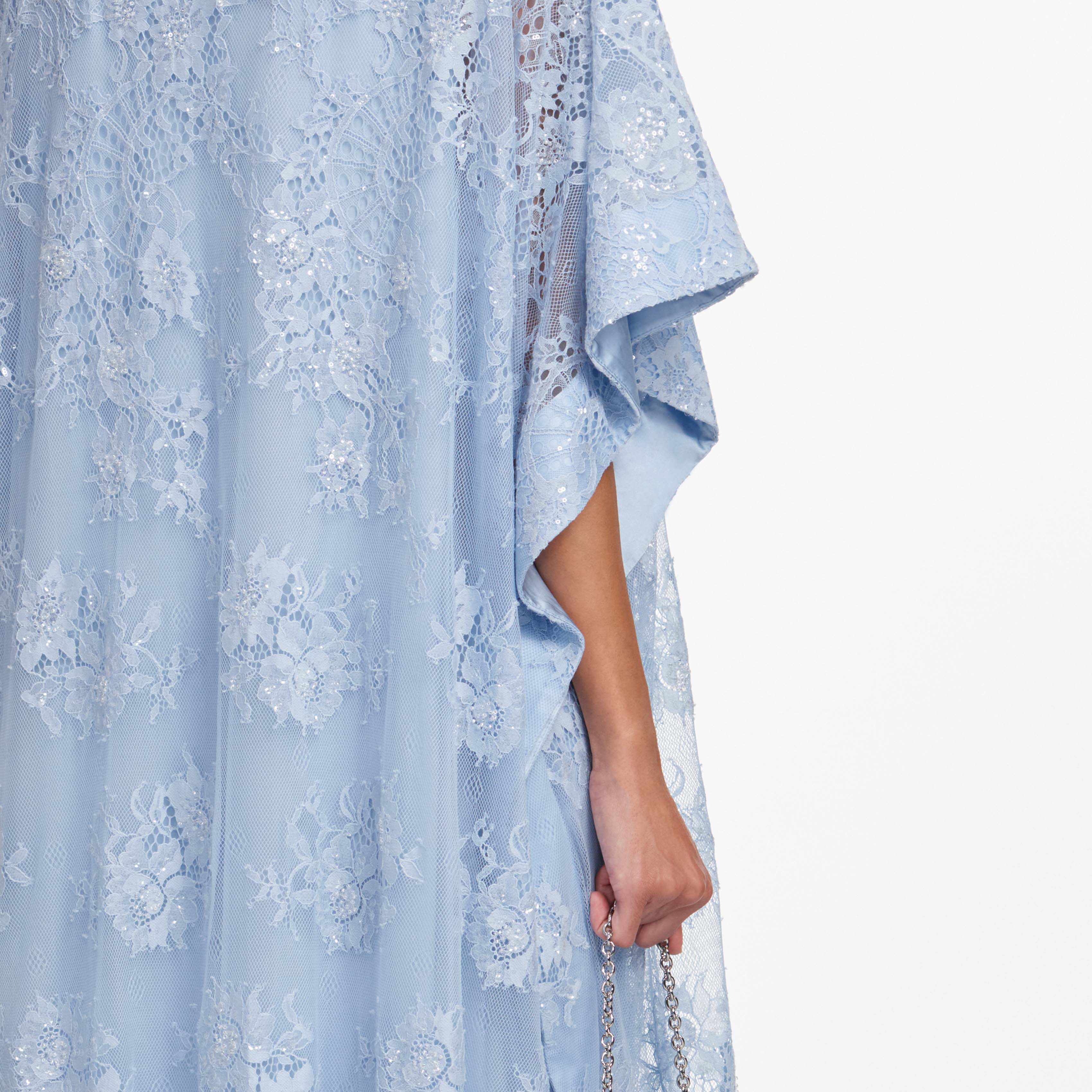 Blue Embellished Lace Kaftan - Image 6
