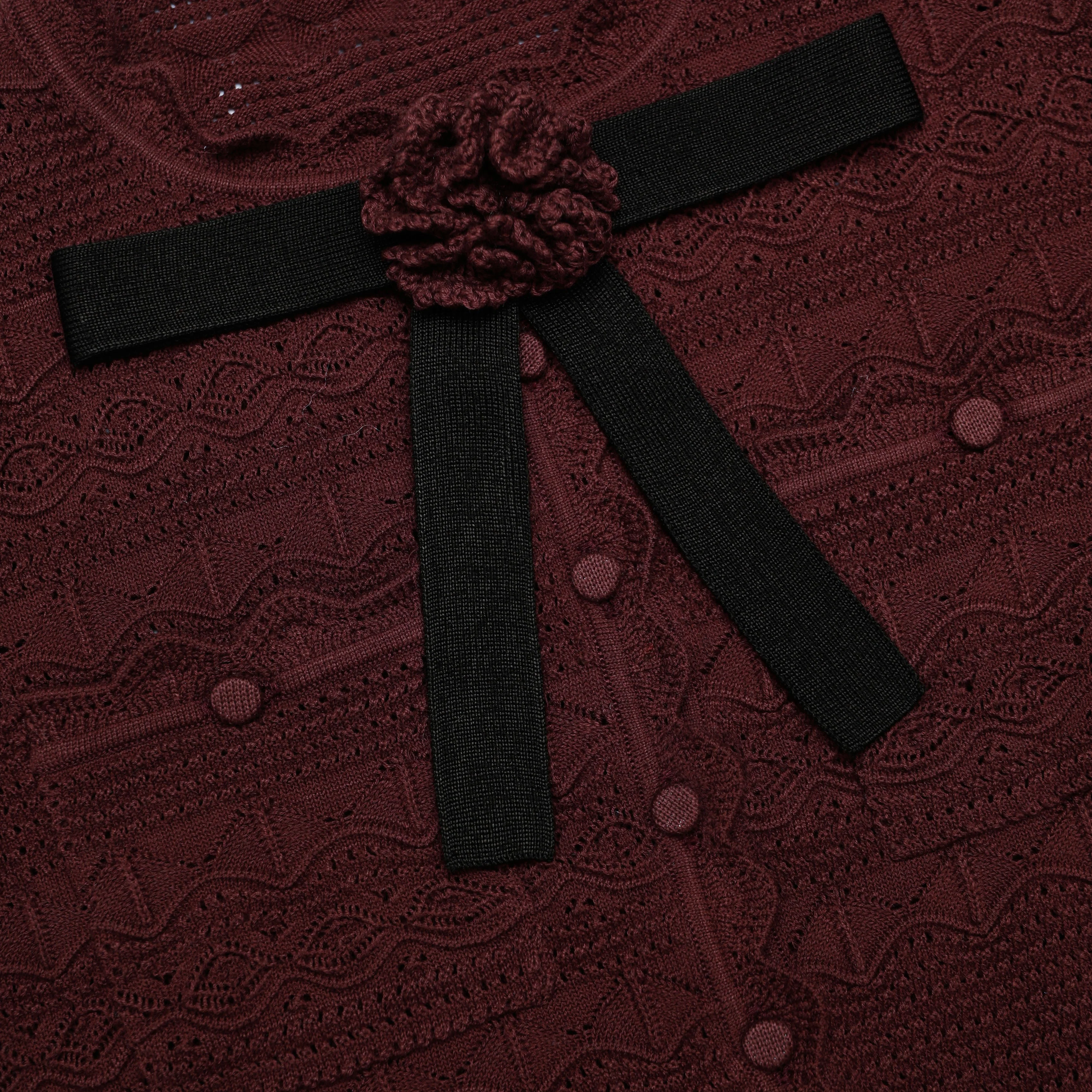 Brown Pointelle Knit Top - Image 5