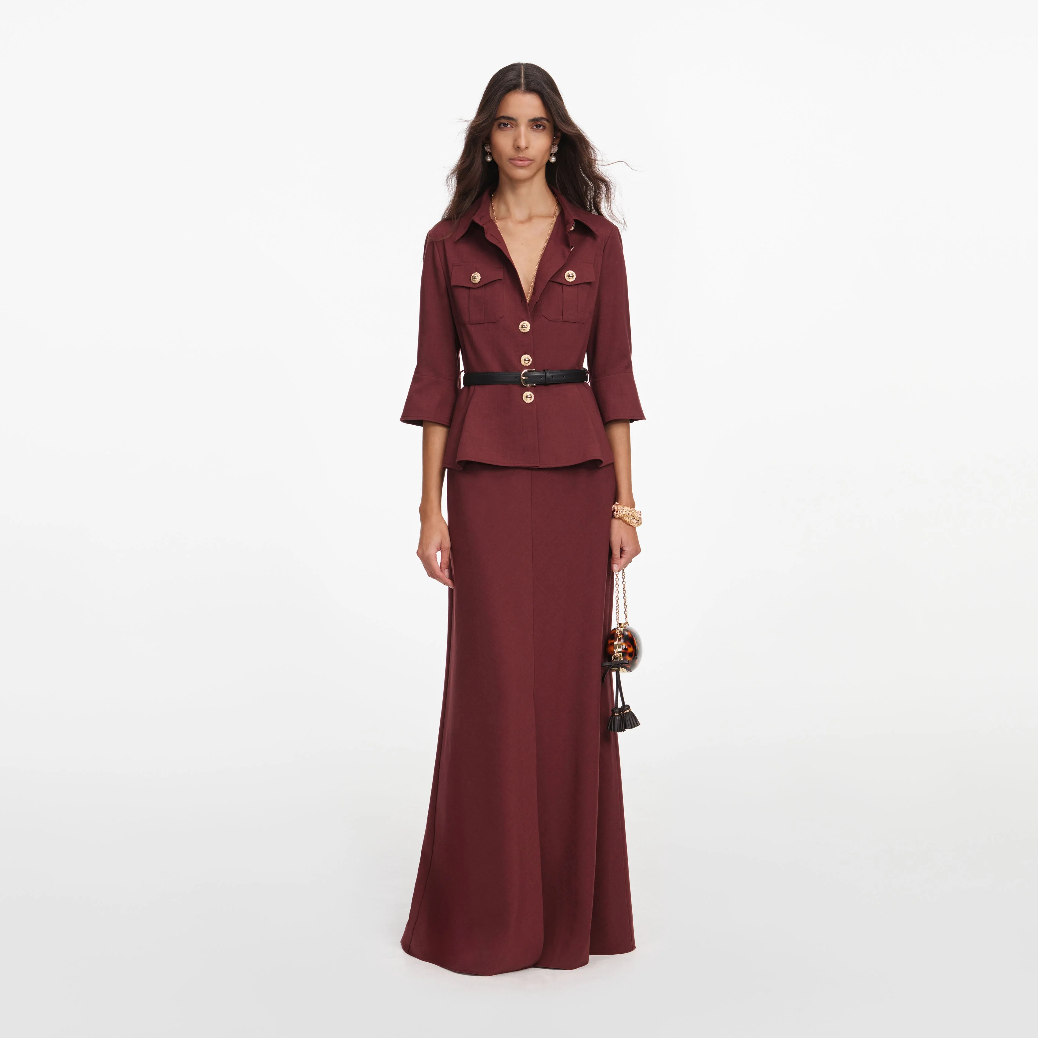 Brown Twill Maxi Dress