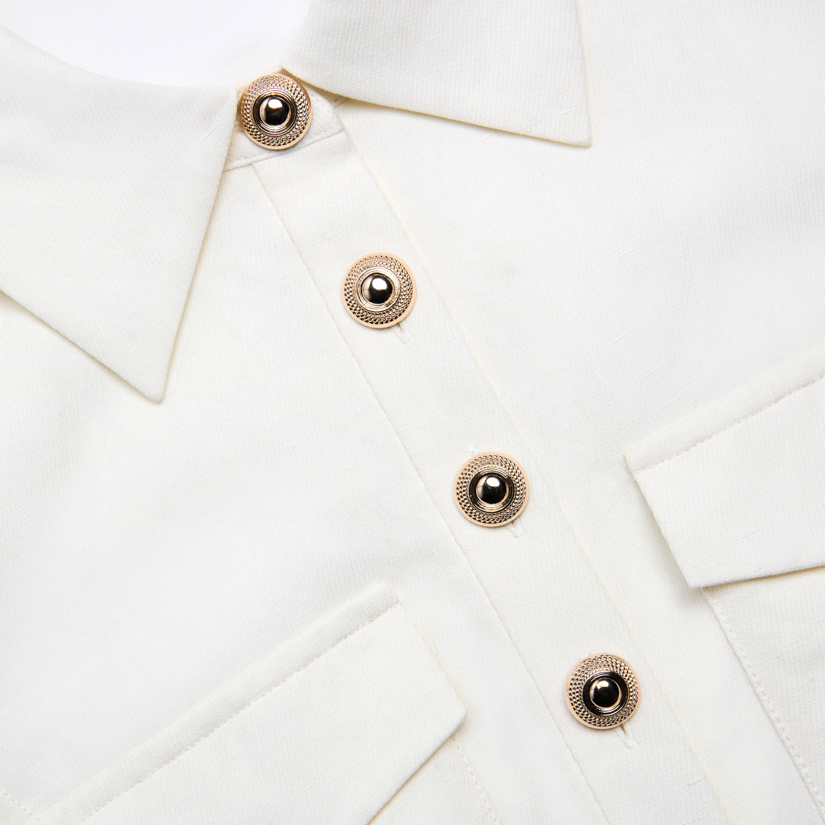 Cream Linen Blend Sleeveless Mini Dress - Image 6