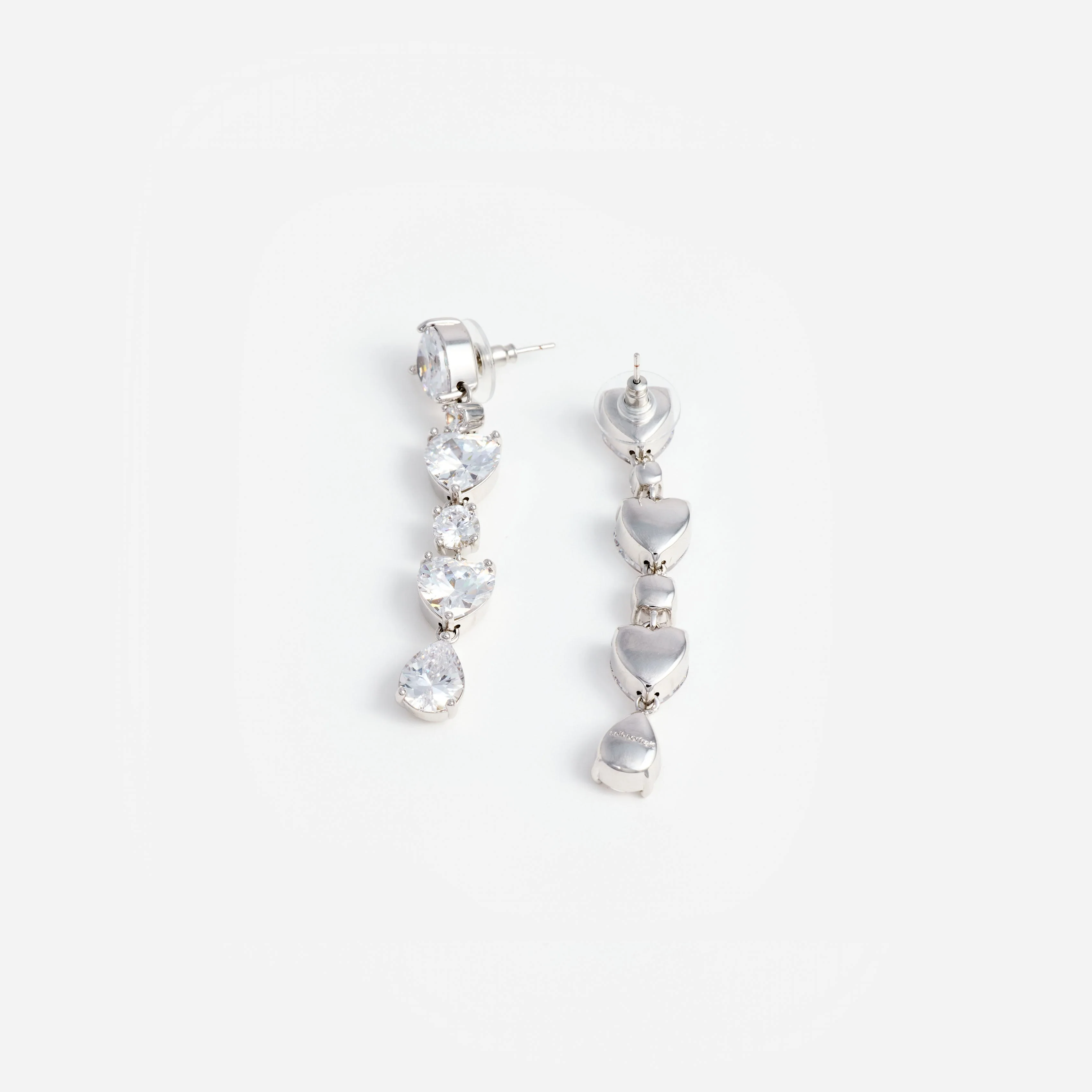 Crystal Heart Tiered Earrings - Image 3