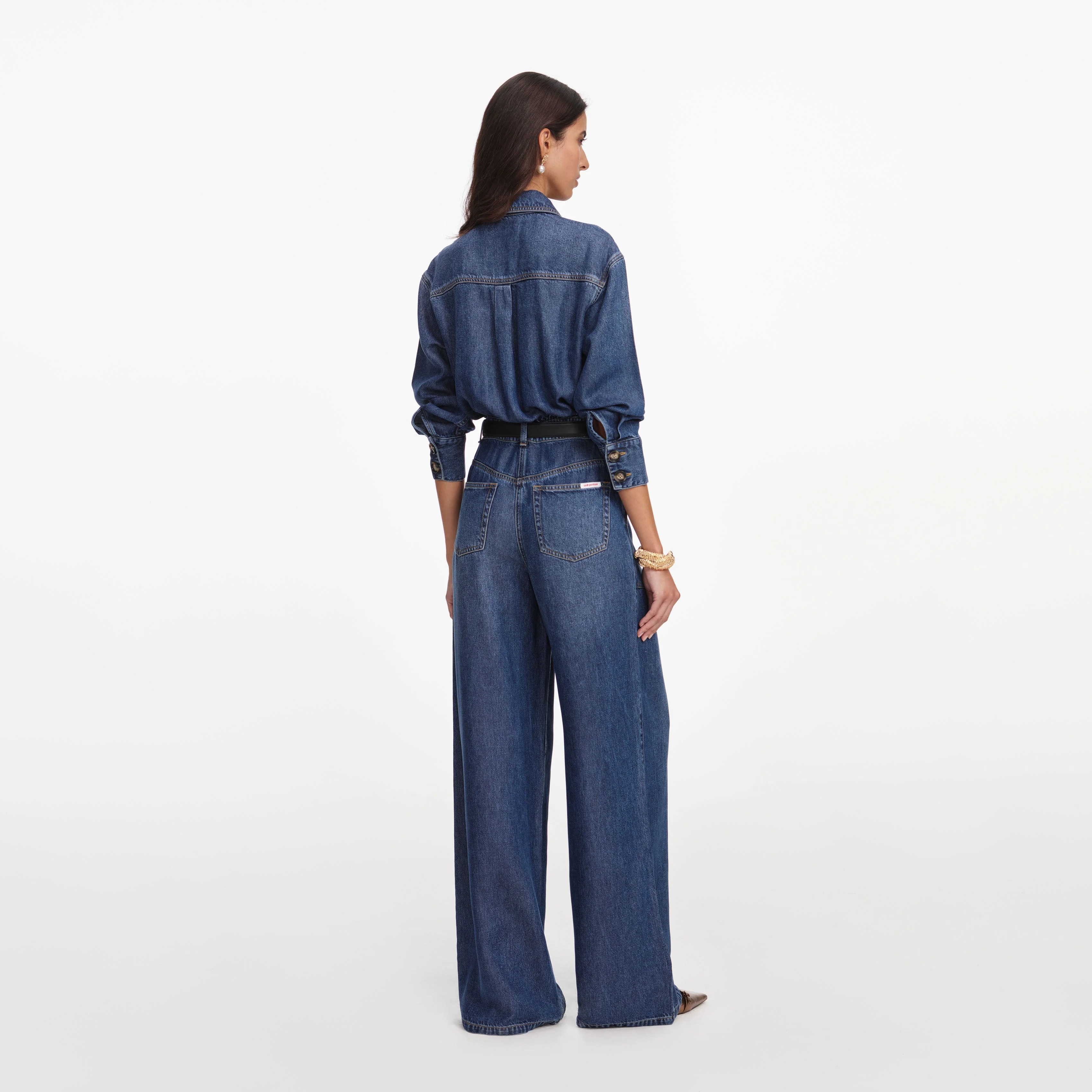 Denim Relaxed Fit Jumpsuit - Image 3