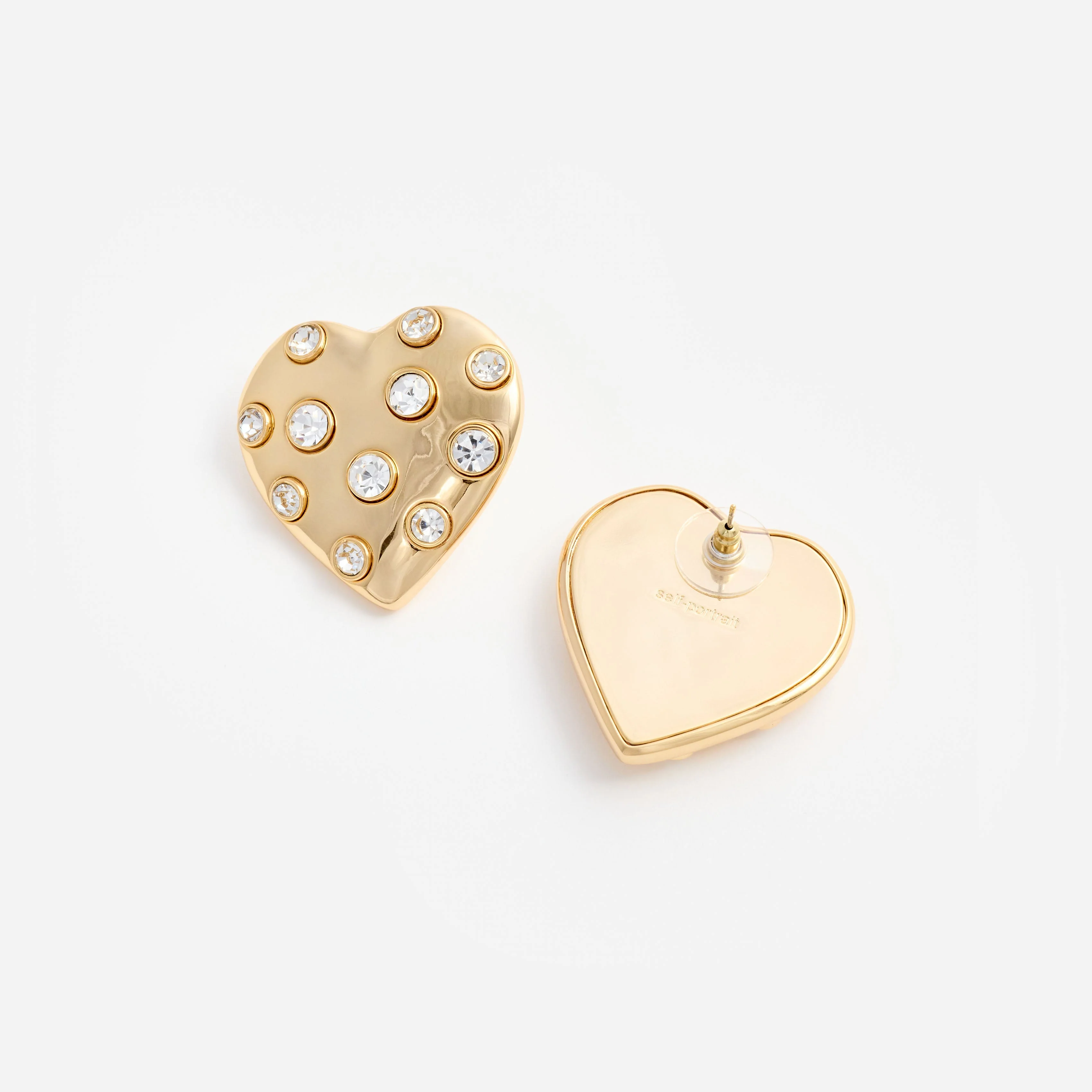 Gold Crystal Heart Earrings - Image 3