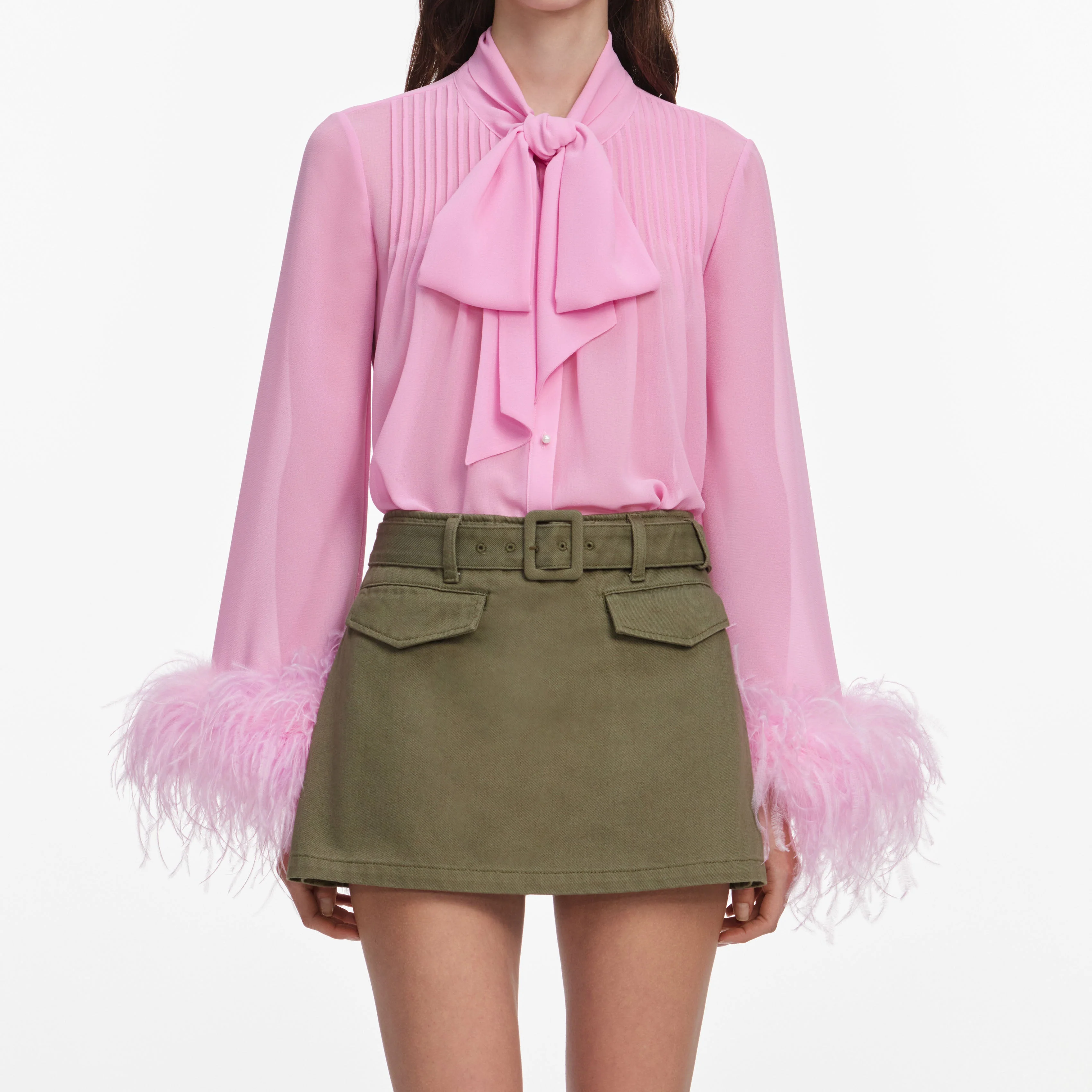 Khaki Denim Utility Skort - Image 4