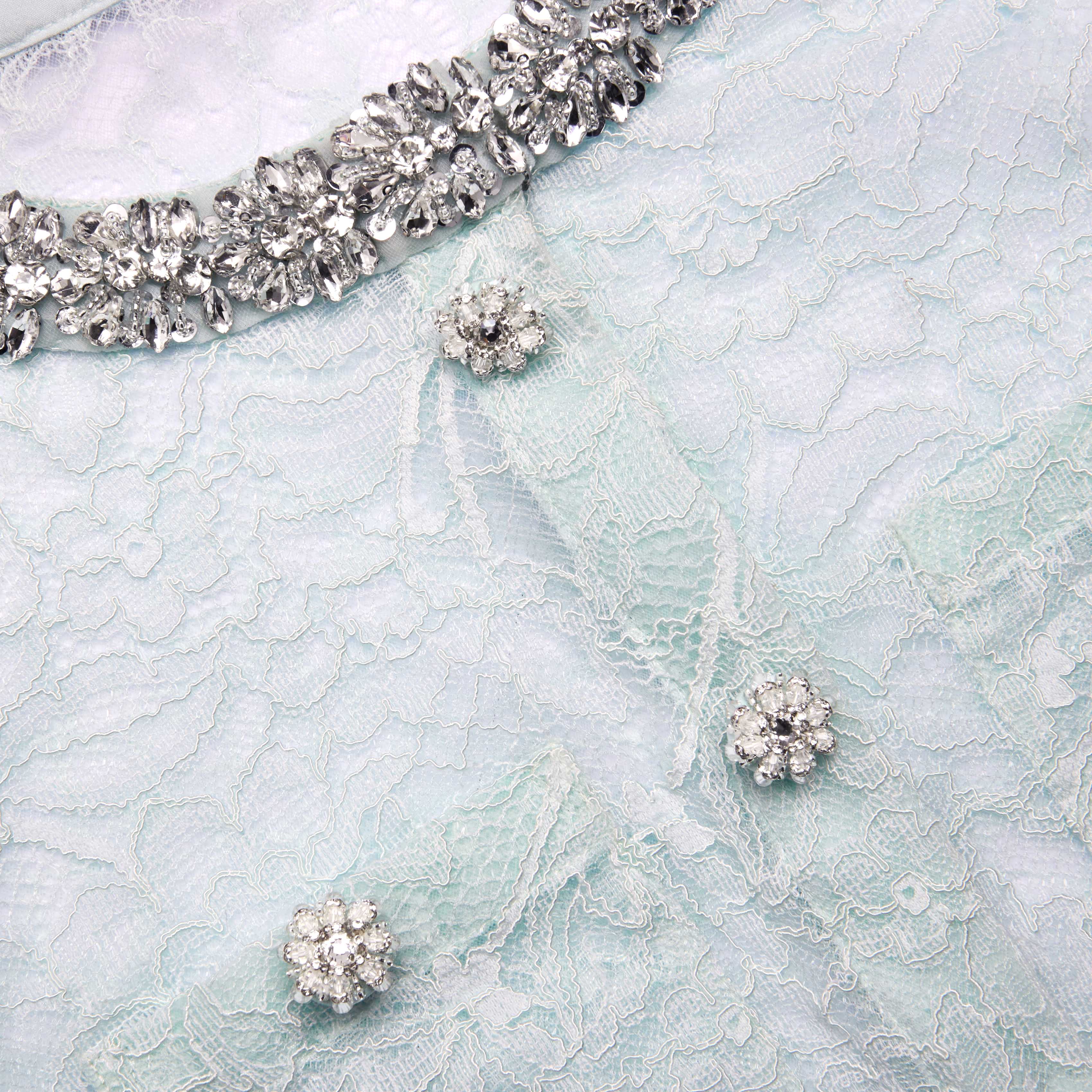 Mint Lace Crystal Embellished Jacket - Image 6