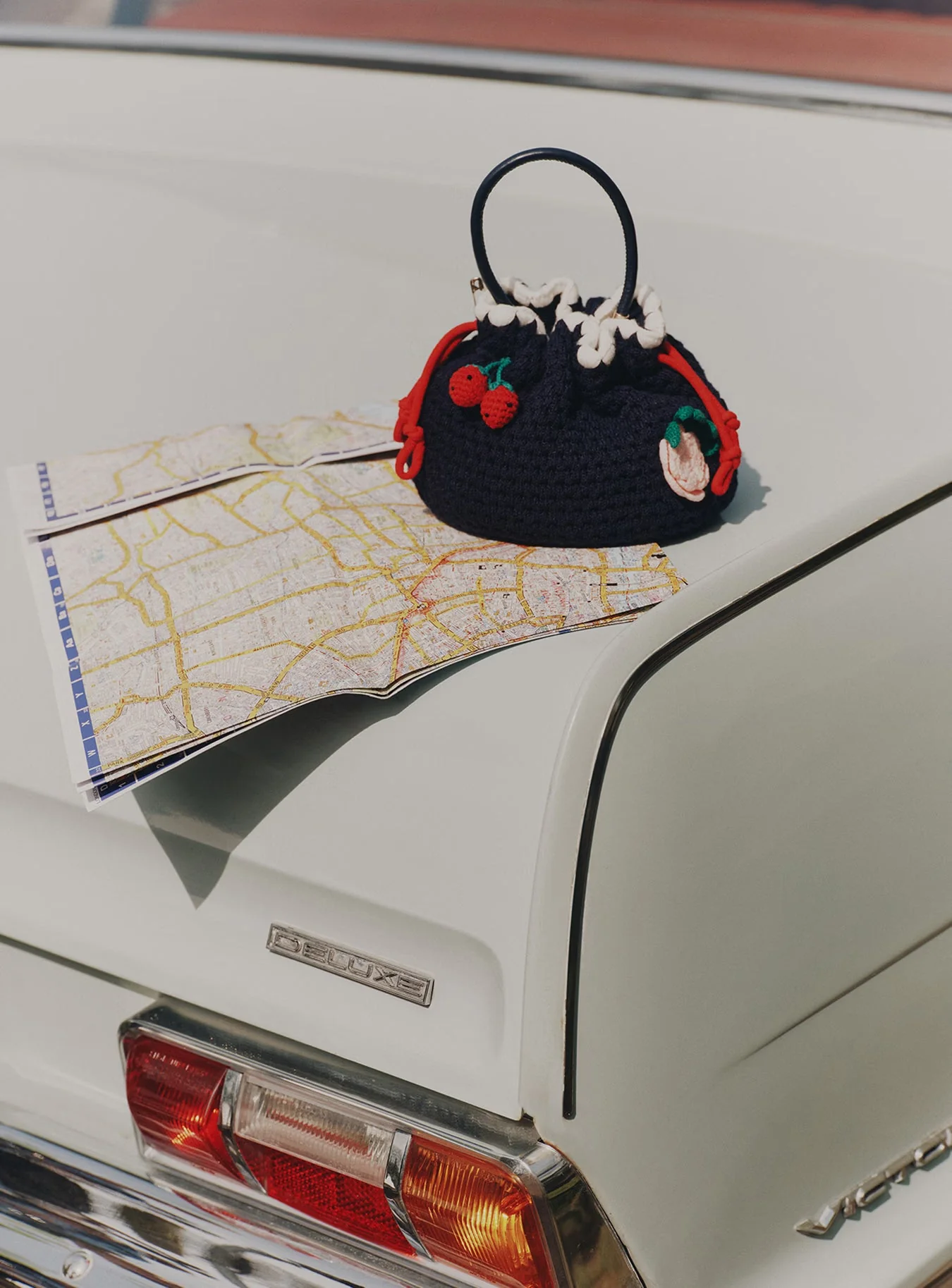 Navy Crochet Pouch Bag - Image 3
