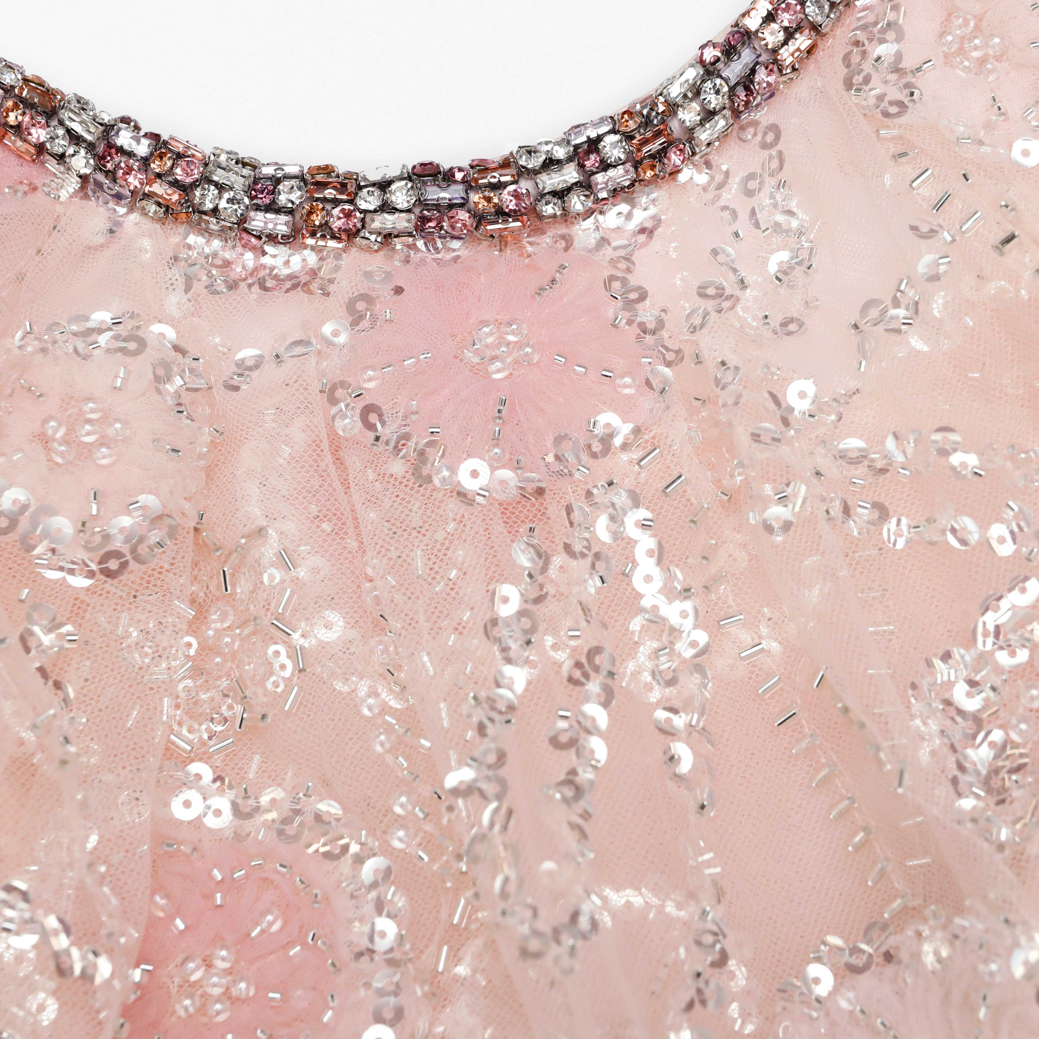 Pink Embellished Cape Midi Dress - Image 5