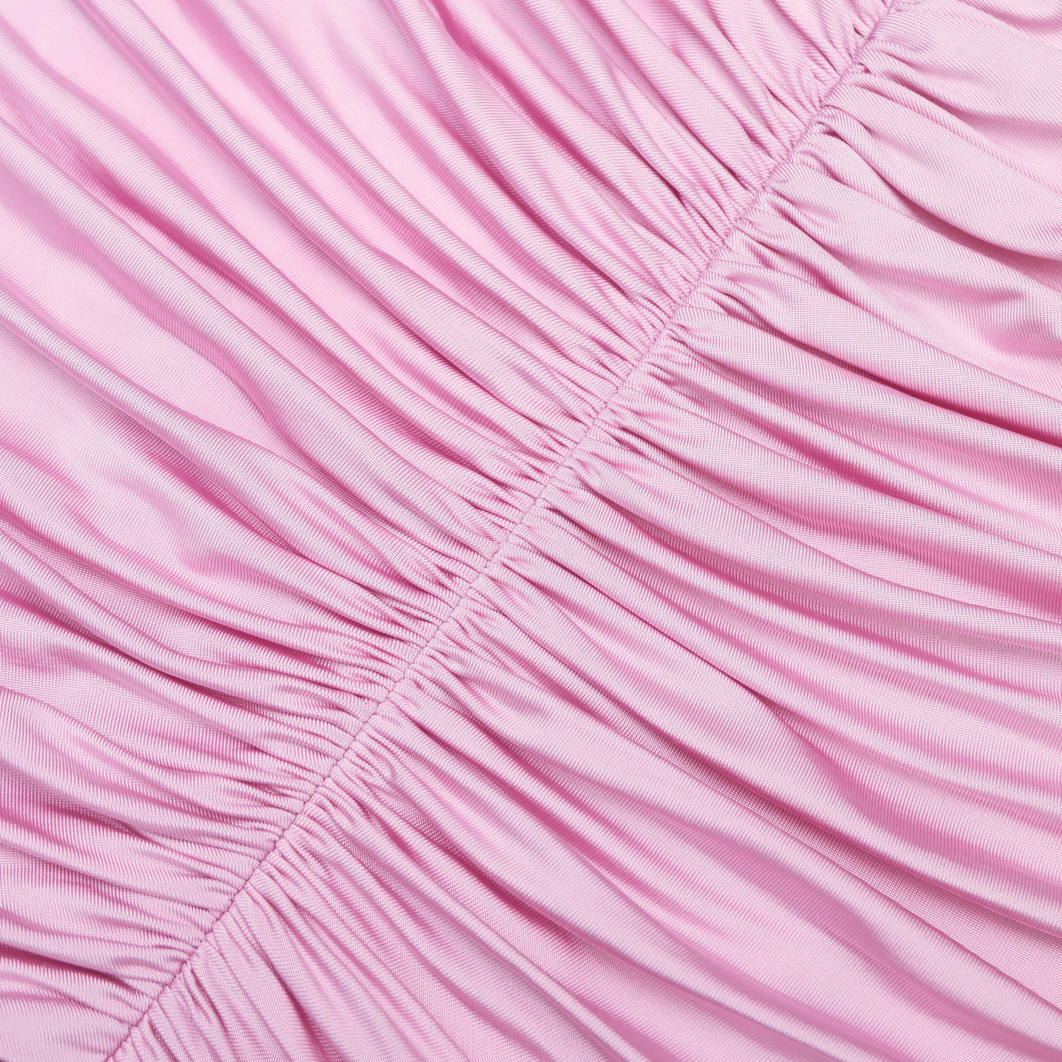 Pink Jersey Gathered Maxi Dress - Image 5