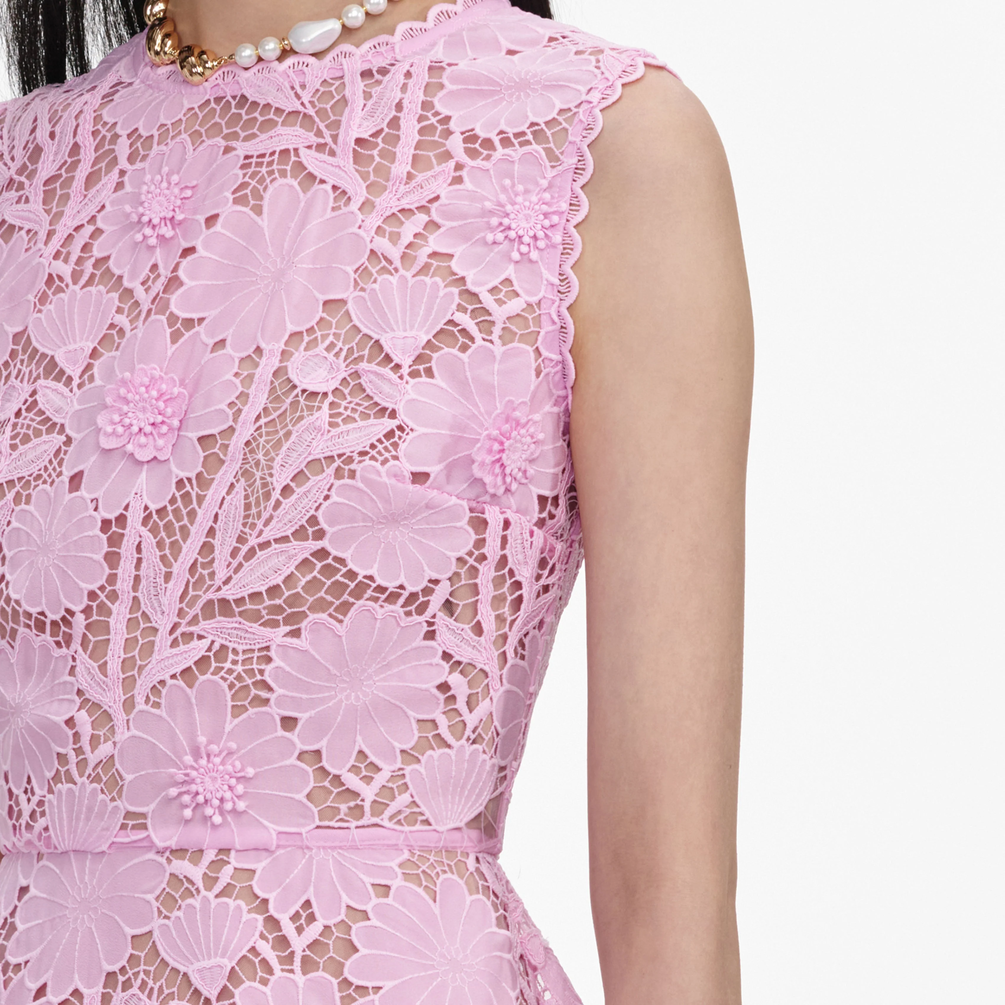Pink Lace Mini Dress - Image 5