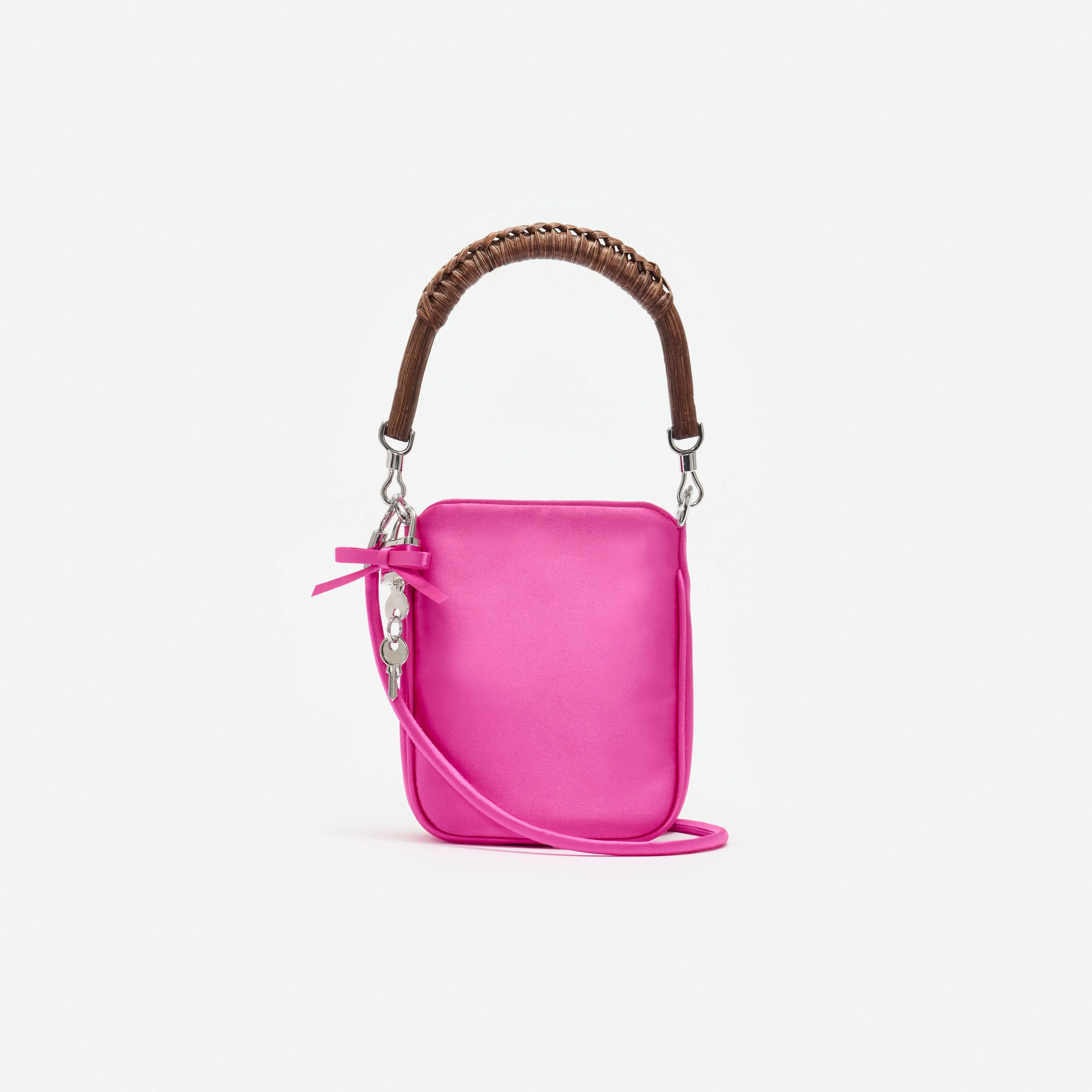 Pink Satin Mini Tote Bag - Image 4
