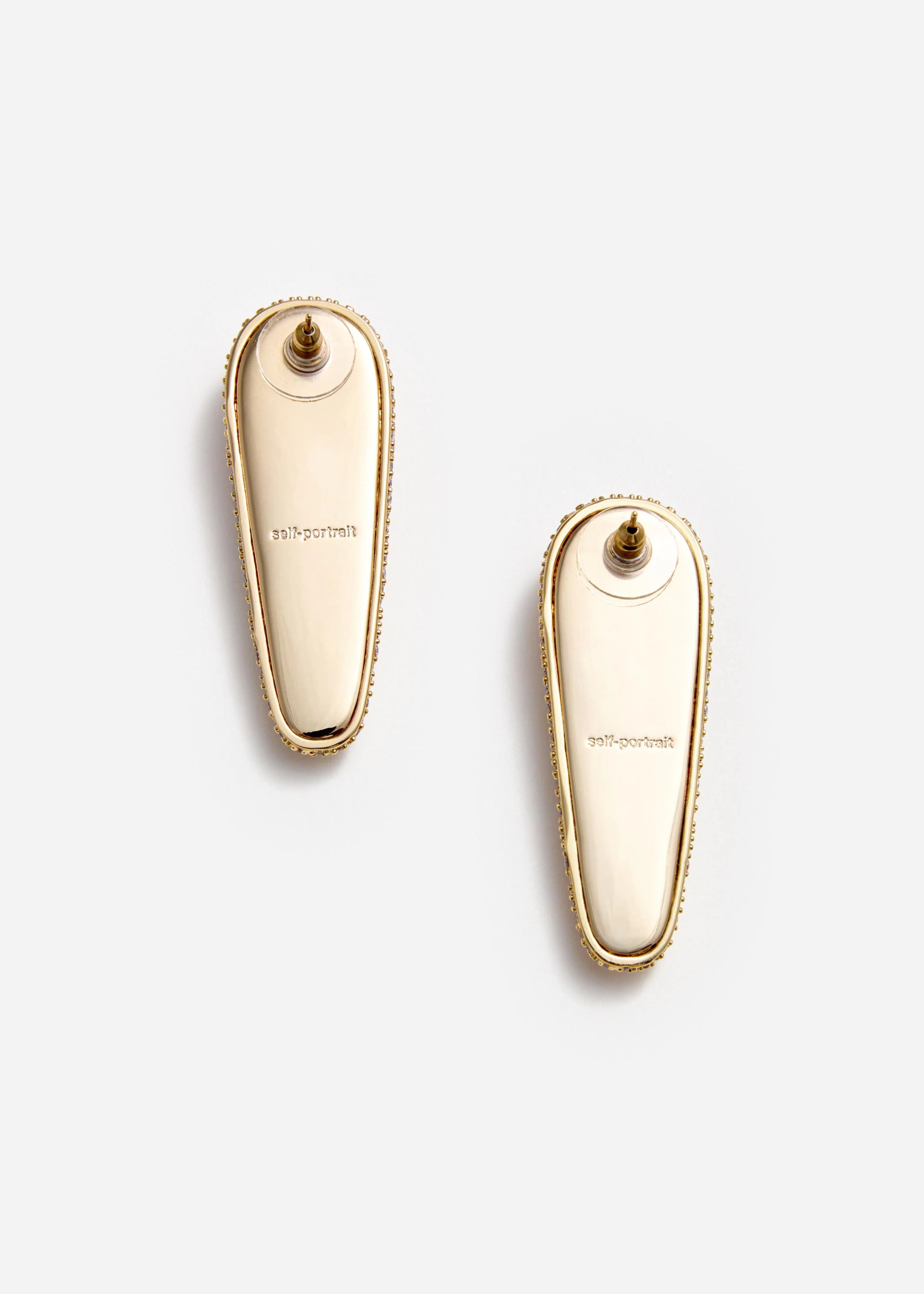 Gold Crystal Bar Earrings - Image 3