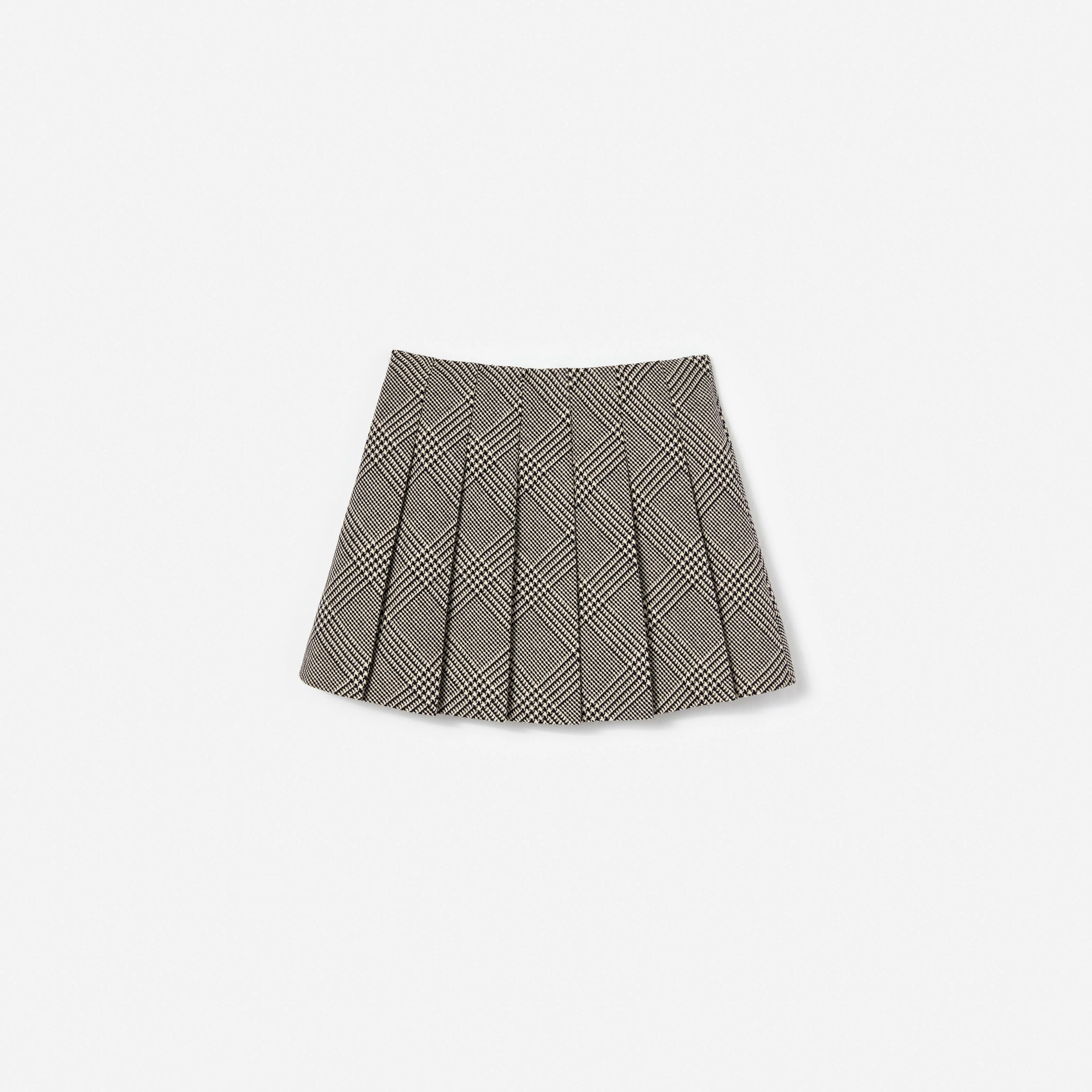 Black Check Pleated Skirt - Image 2