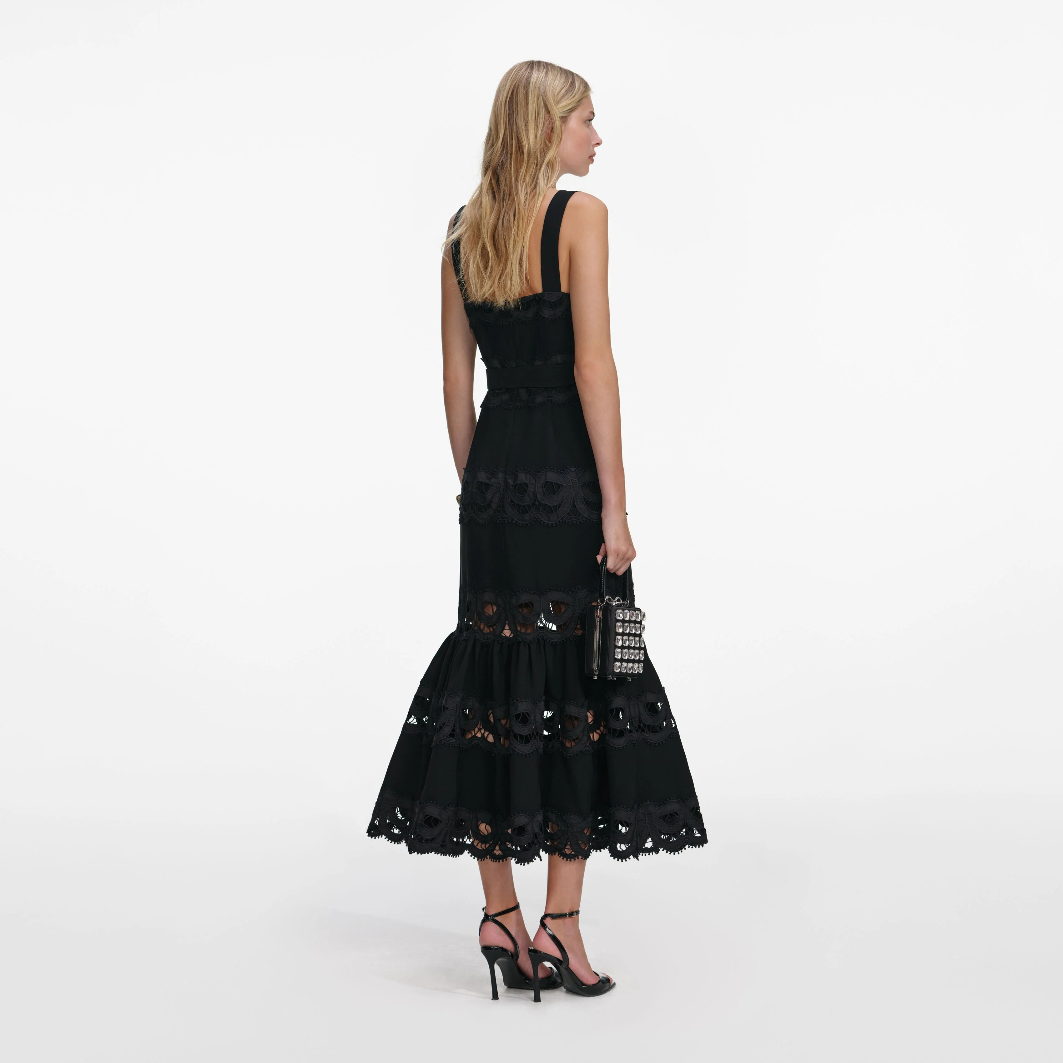 Black Crepe Midi Dress - Image 3