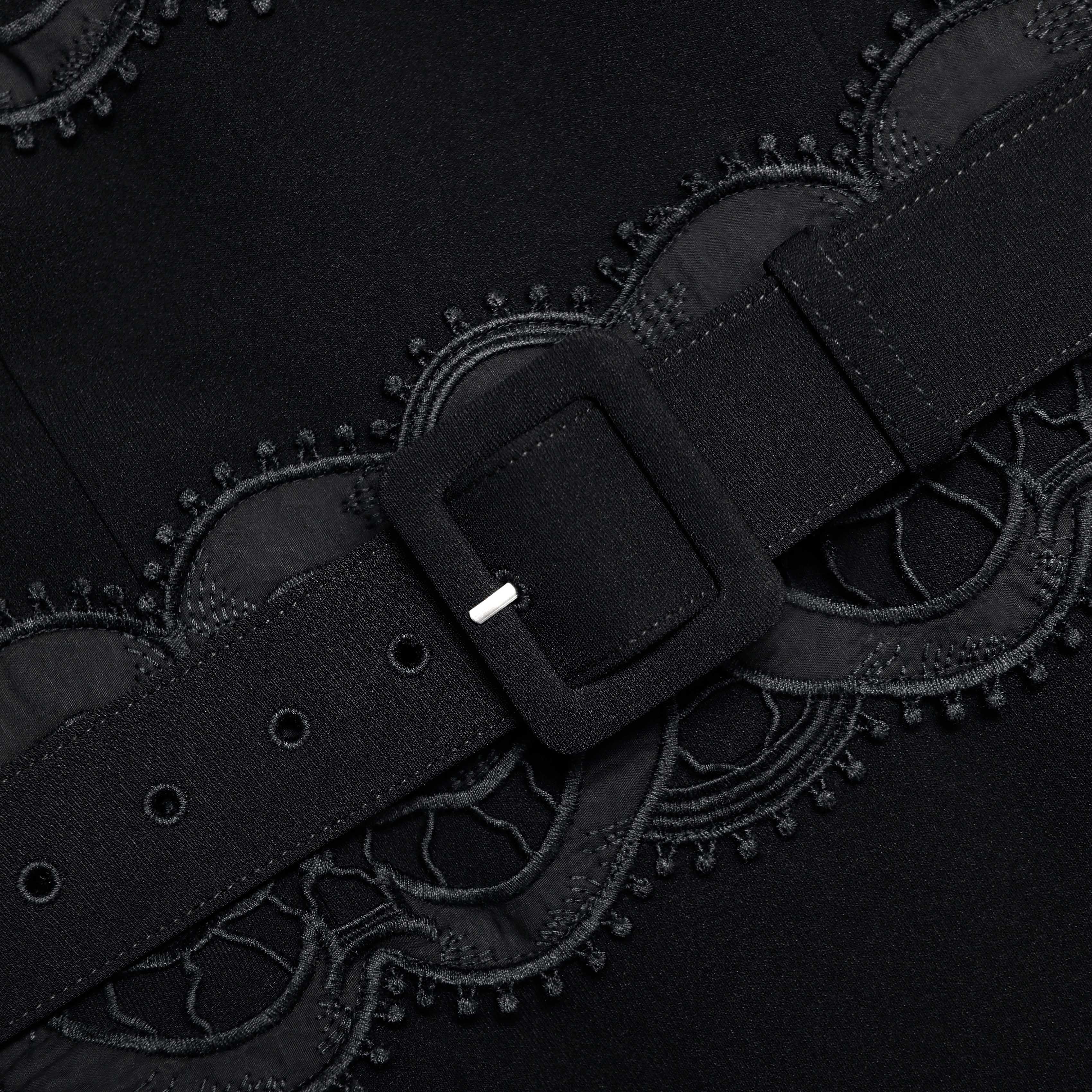Black Crepe Midi Dress - Image 5