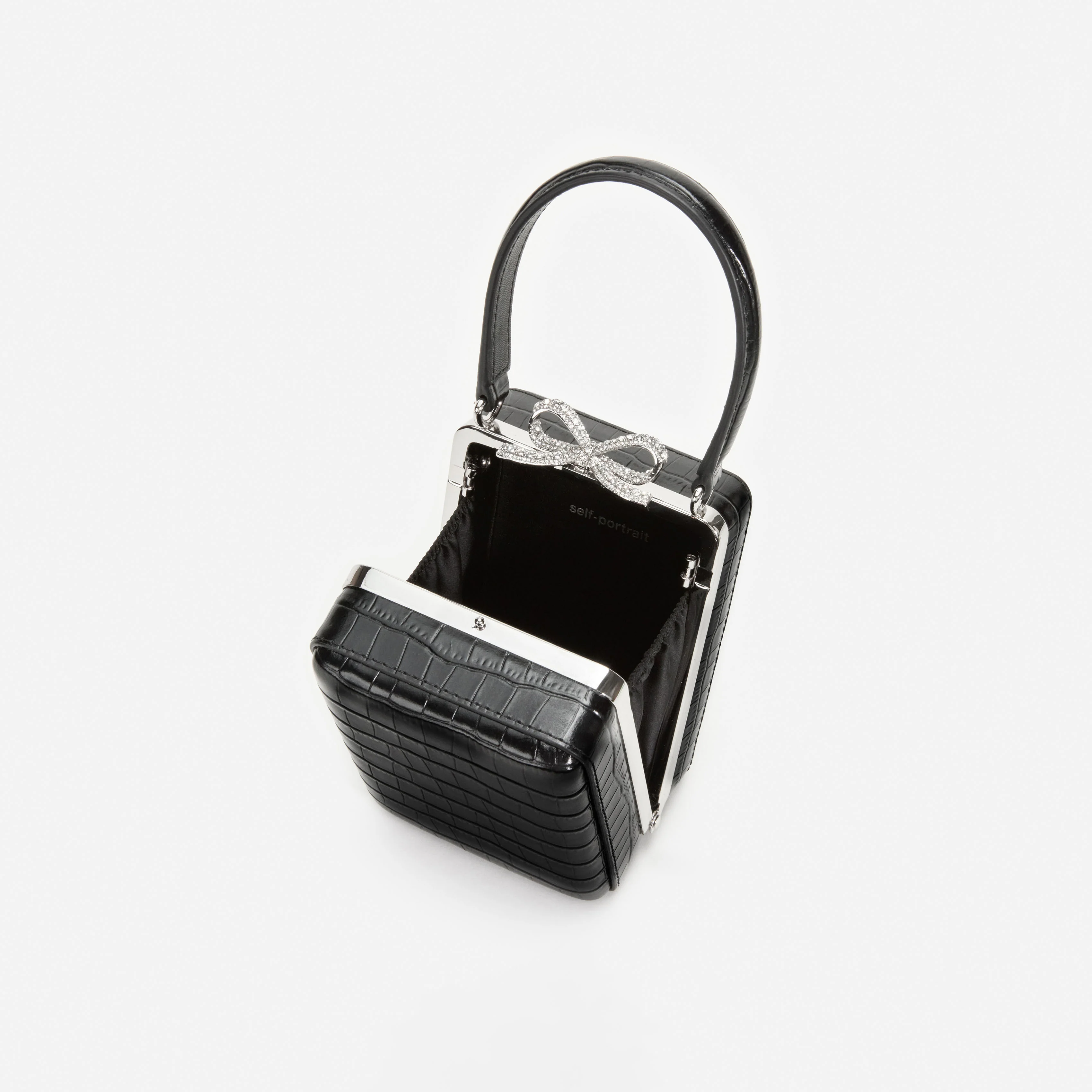 Black Croc Leather Micro Bag - Image 5