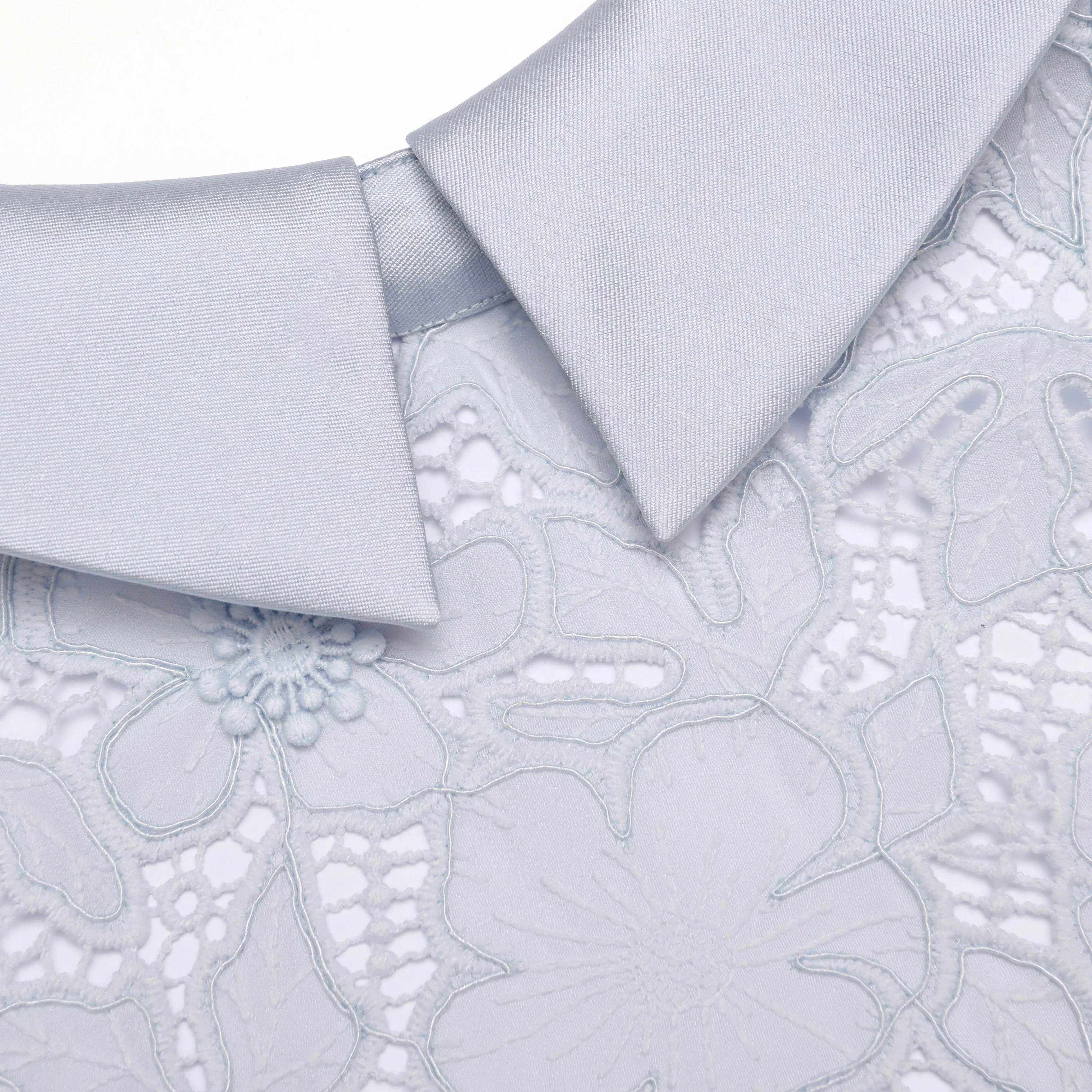 Blue Guipure Lace Midi Dress - Image 5