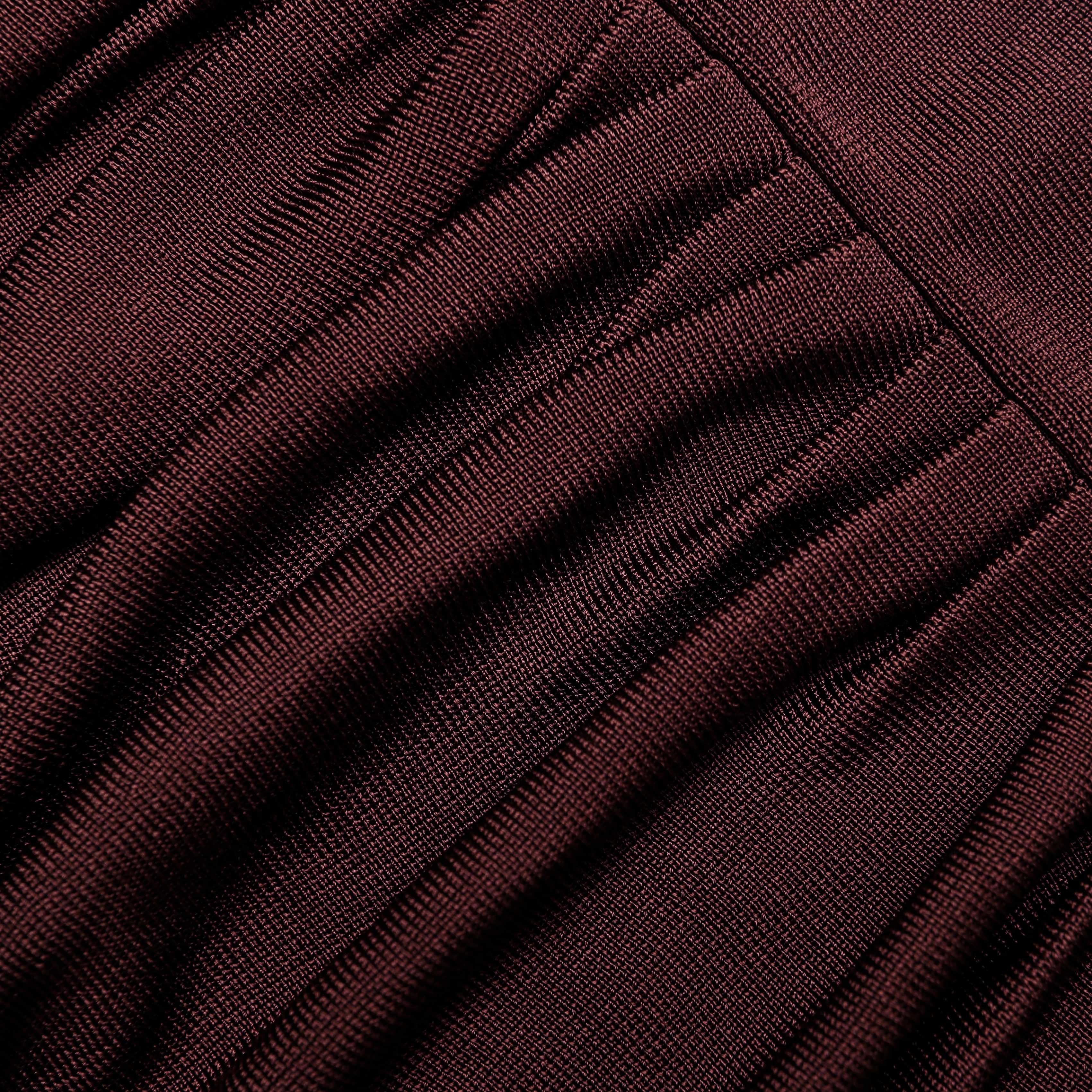Brown Draped Knit Midi Dress - Image 5