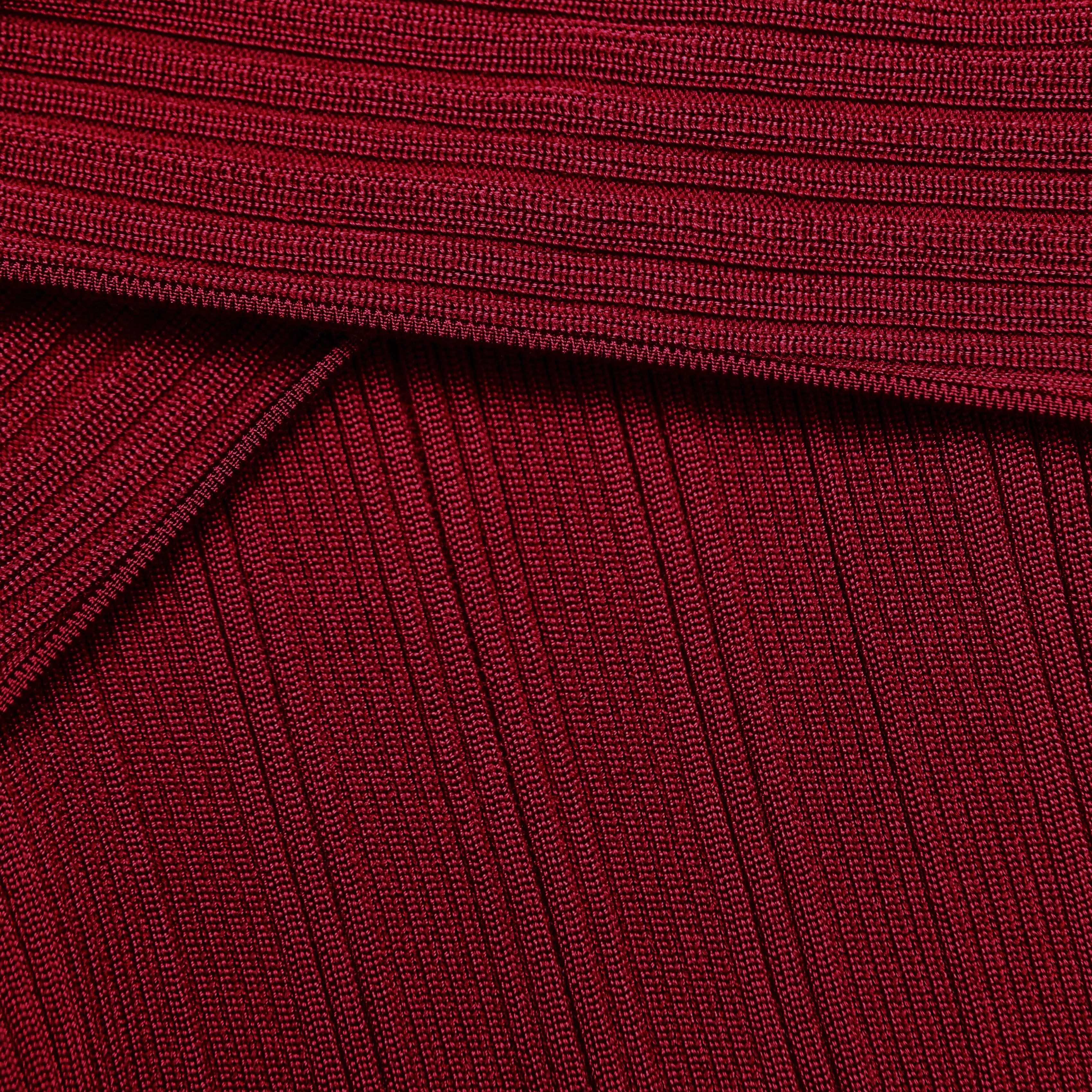 Burgundy Viscose Knit Mini Dress - Image 5