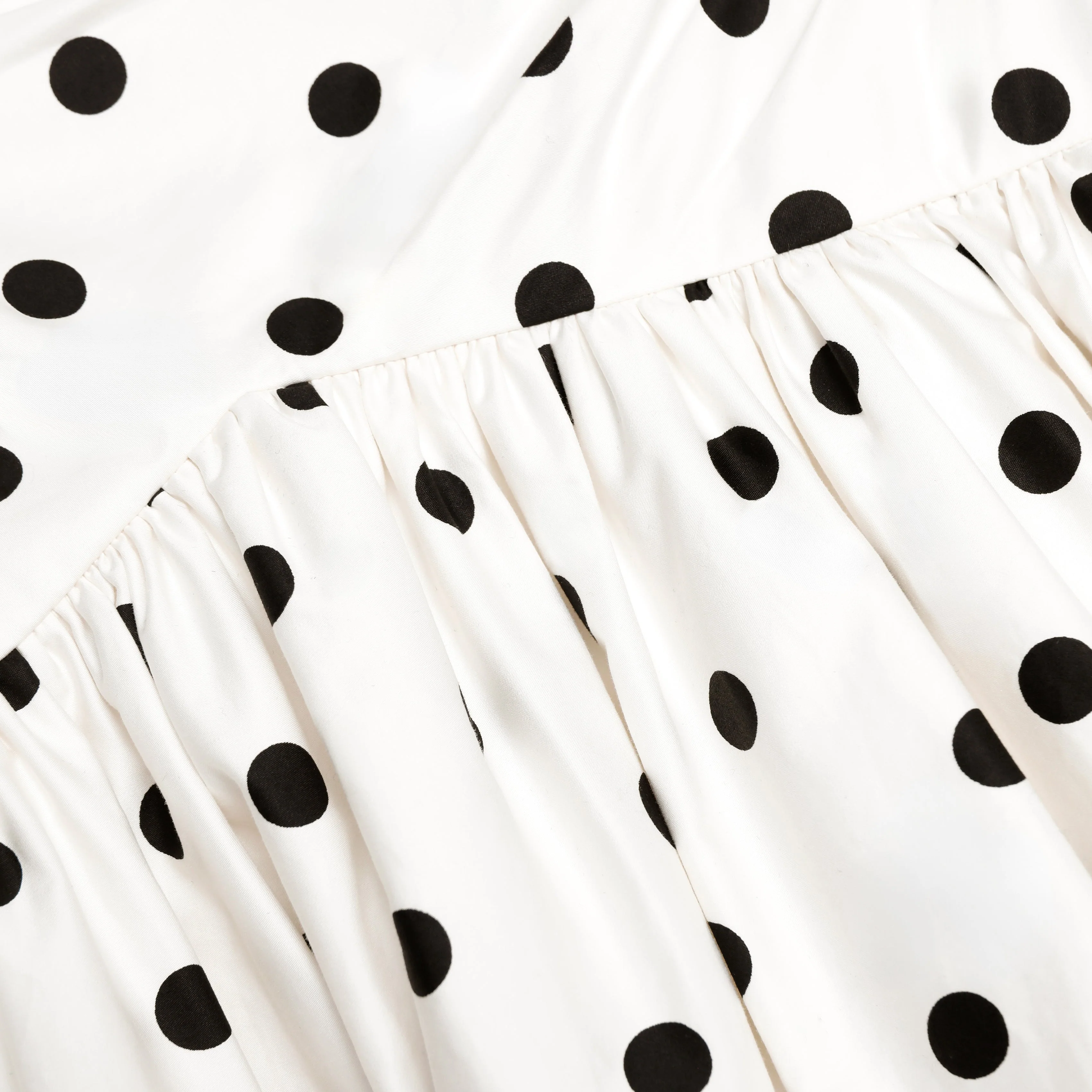 Cream Polka Dot Cotton Midi Dress - Image 5