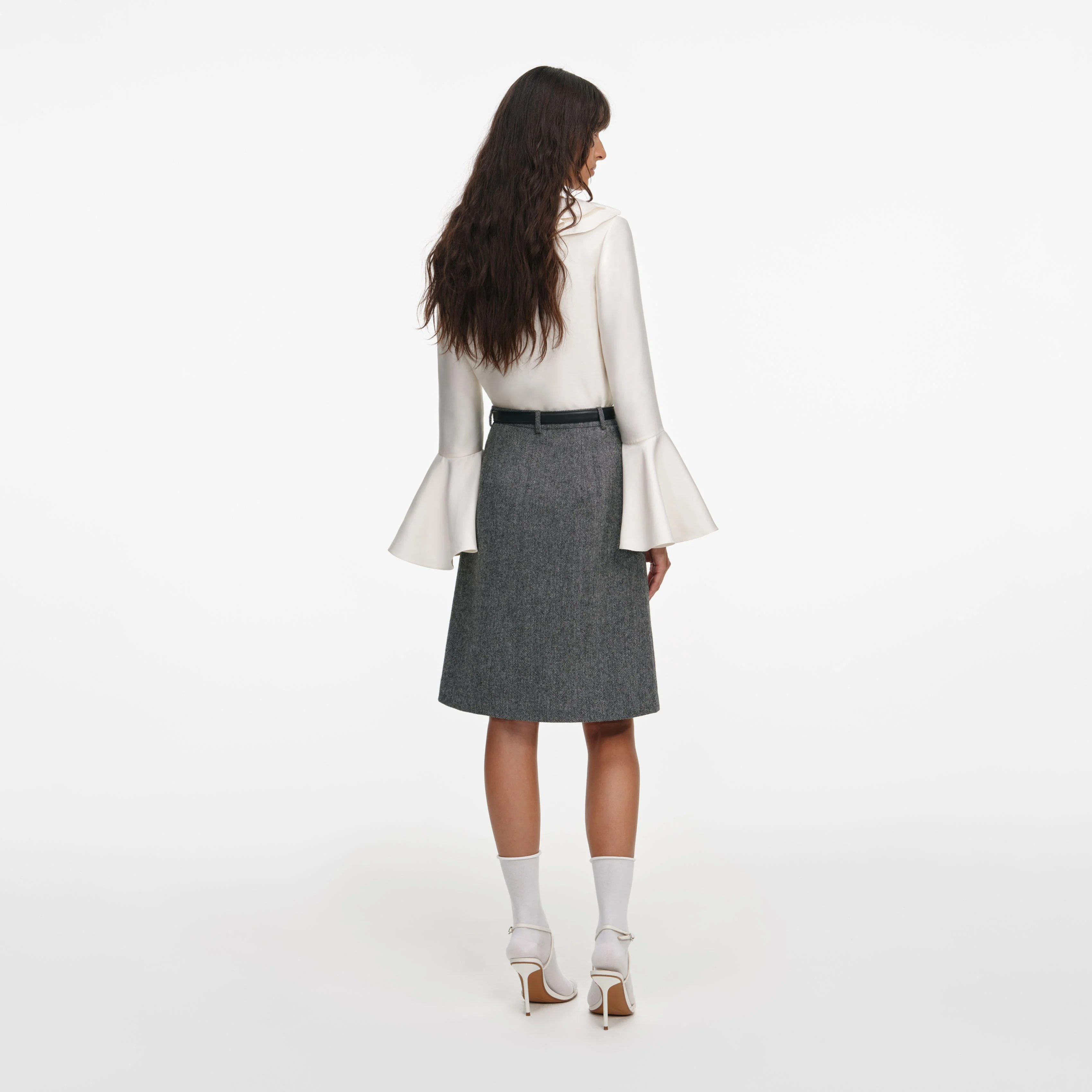 Cream Taffeta Ruffle Top - Image 3