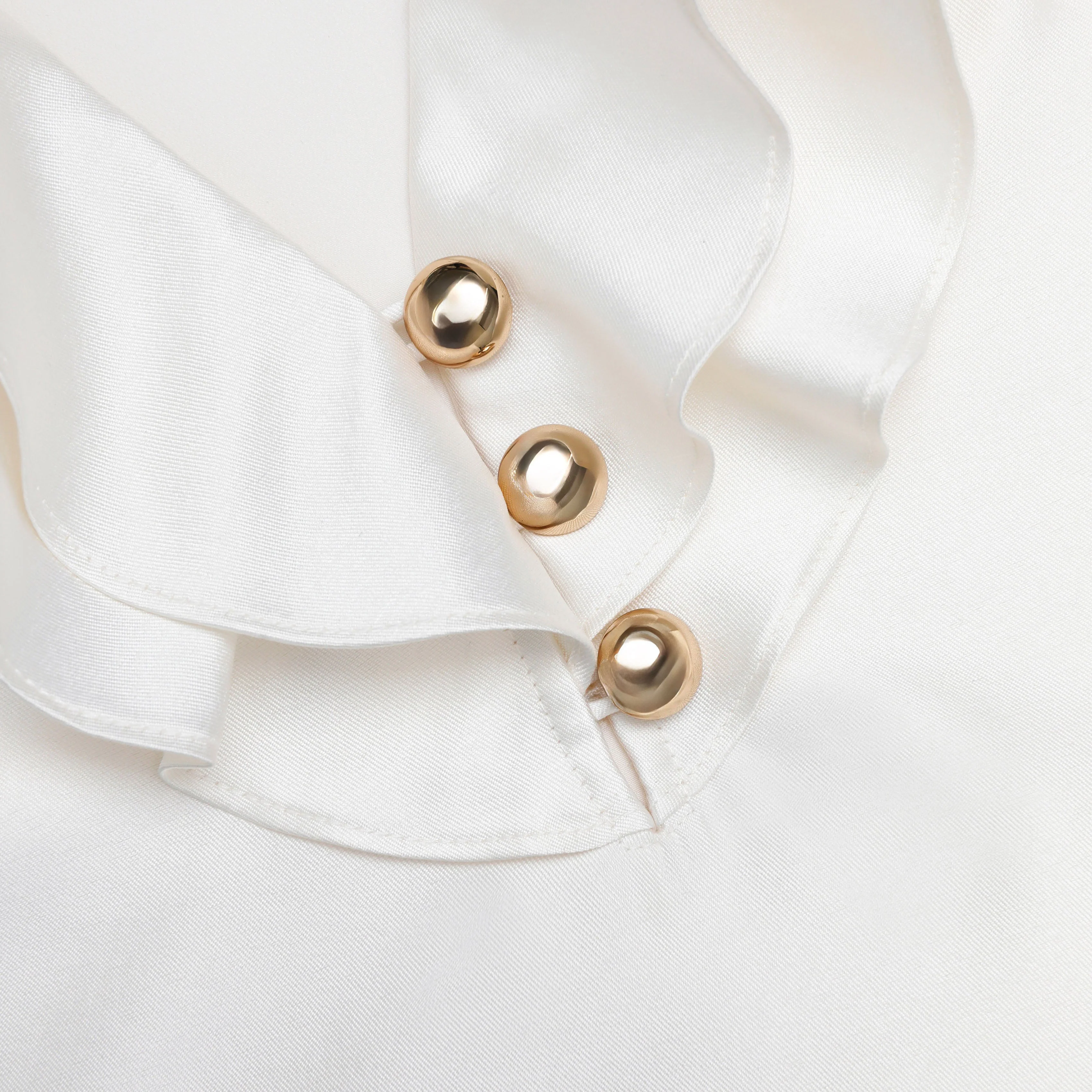 Cream Taffeta Ruffle Top - Image 5