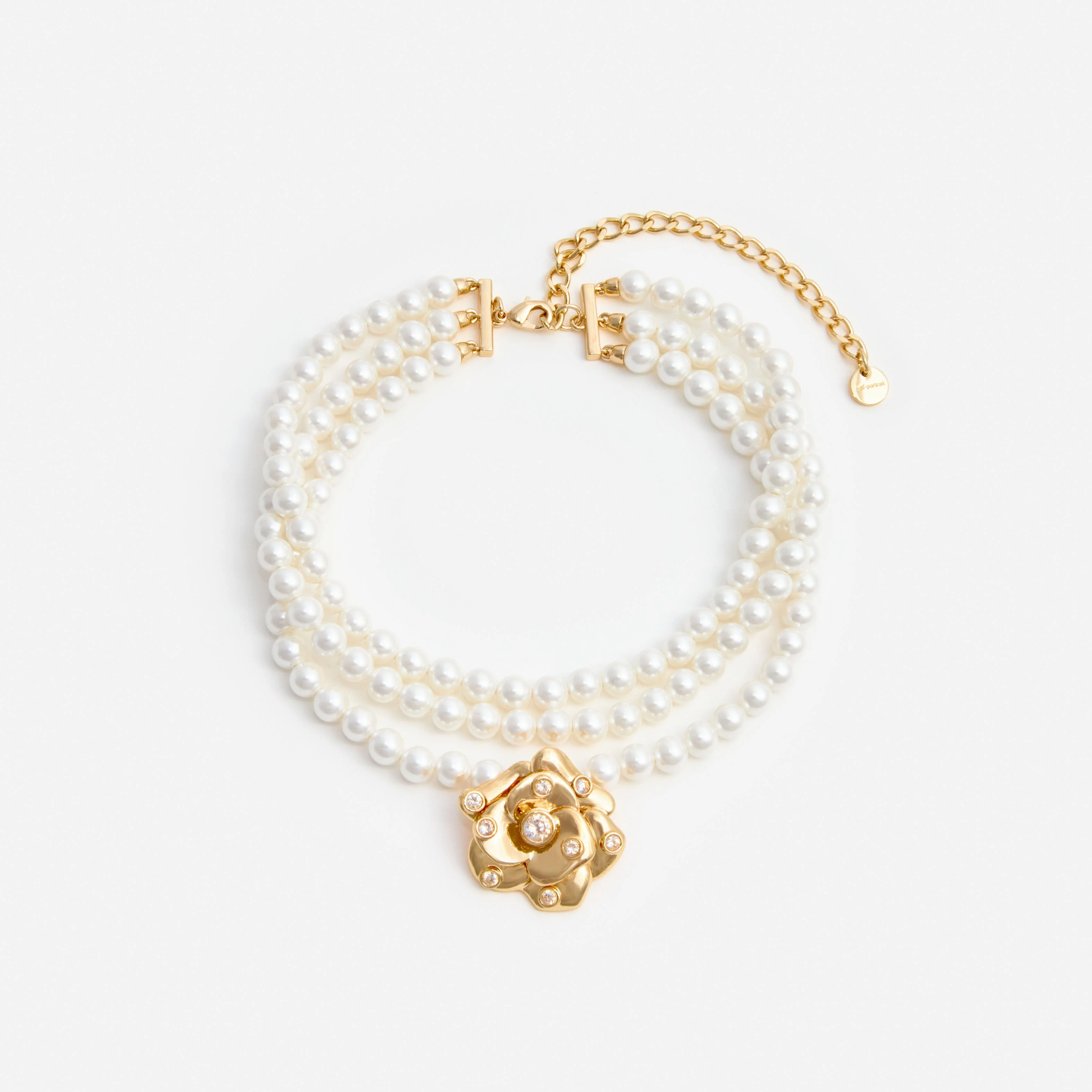 Gold Flower Pearl Choker