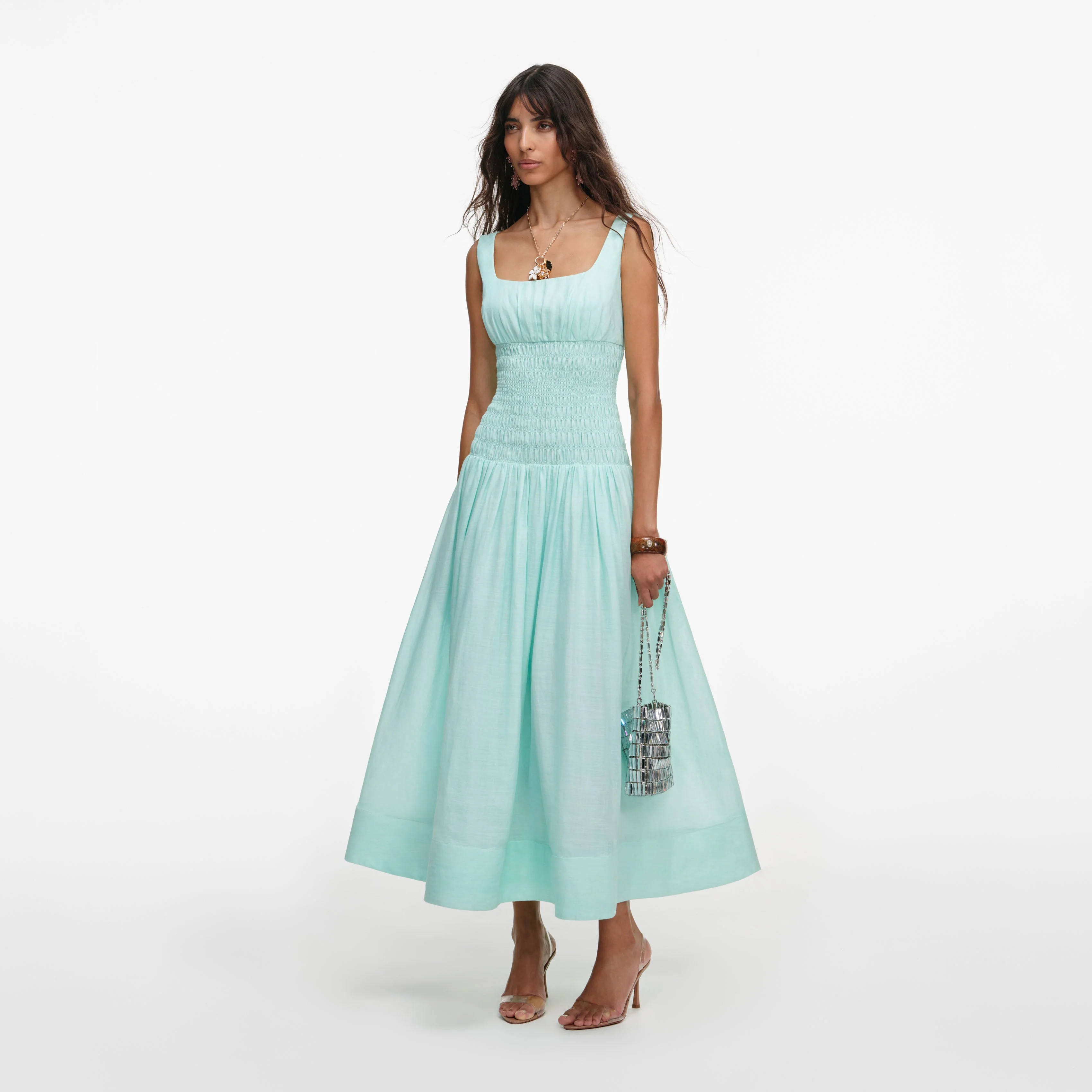 Mint Ramie Midi Dress - Image 2
