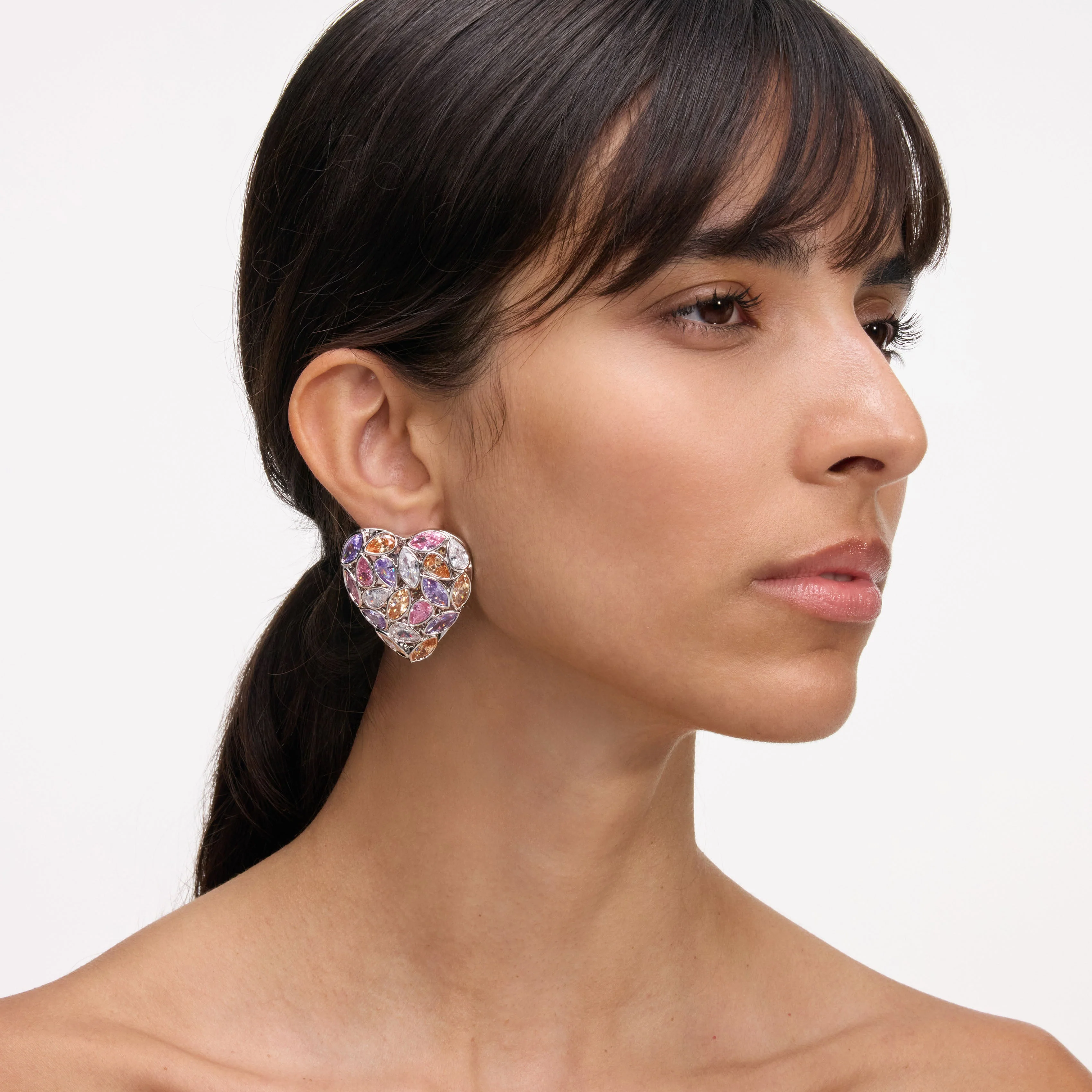 Multi Embellished Heart Earrings - Image 2