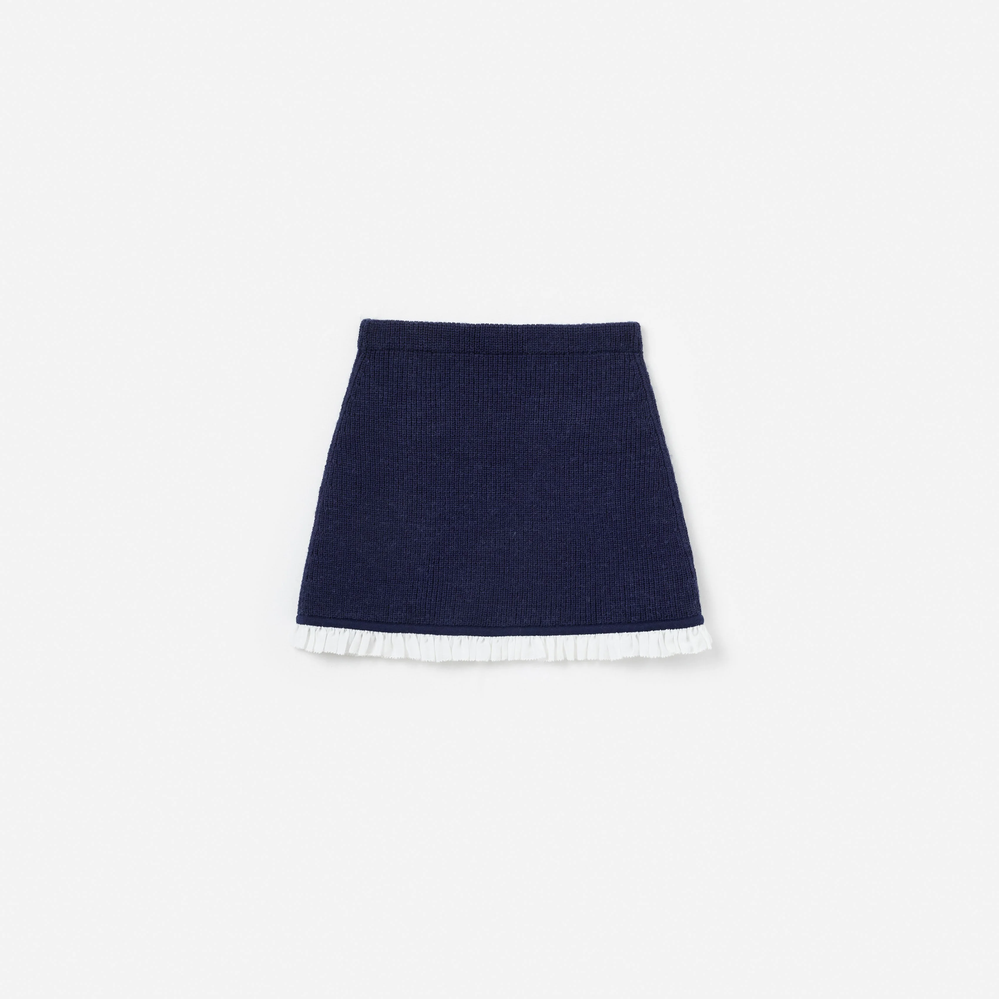 Navy Embellished Knit Skirt - Image 2