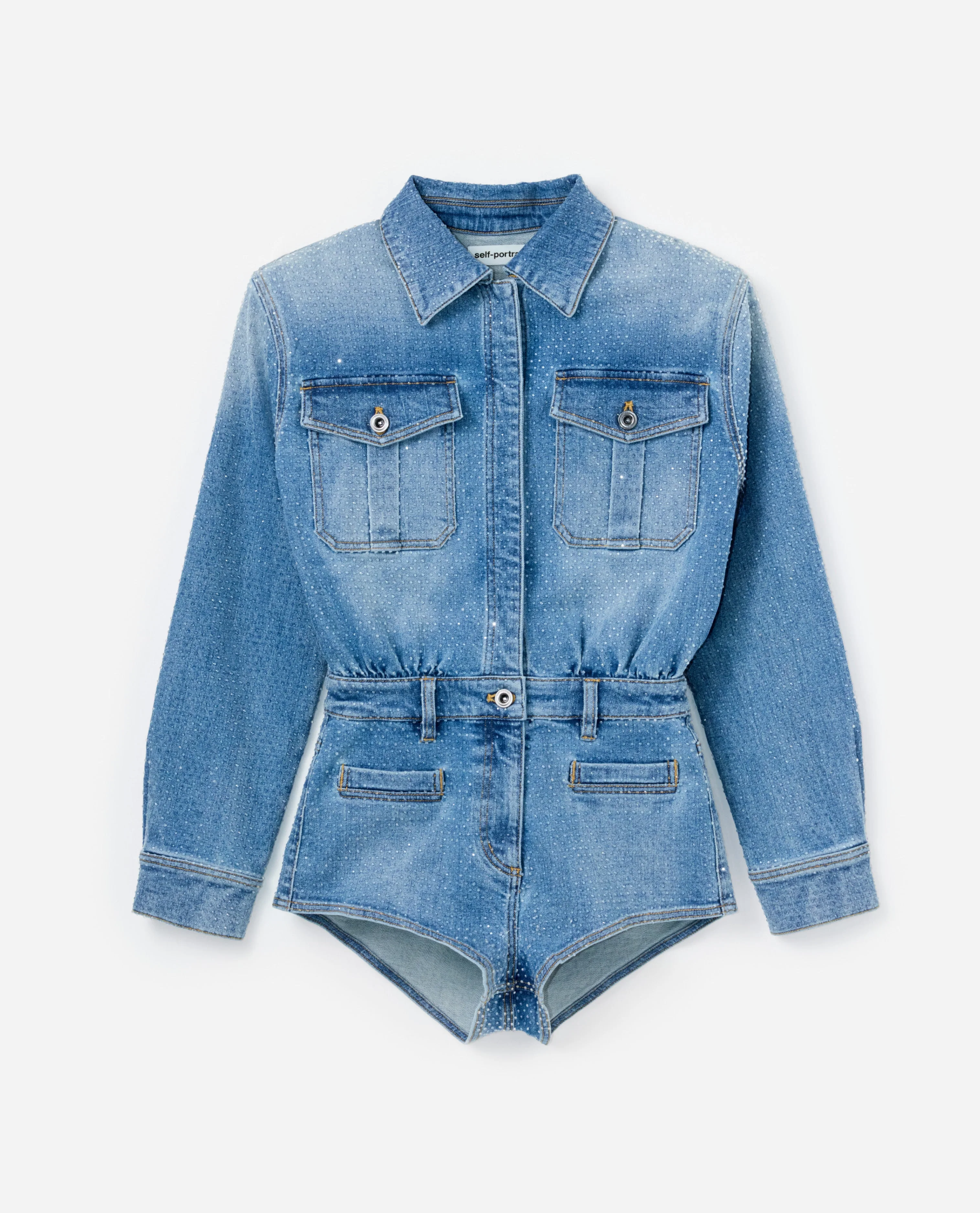 Rhinestone Denim Playsuit - Image 6