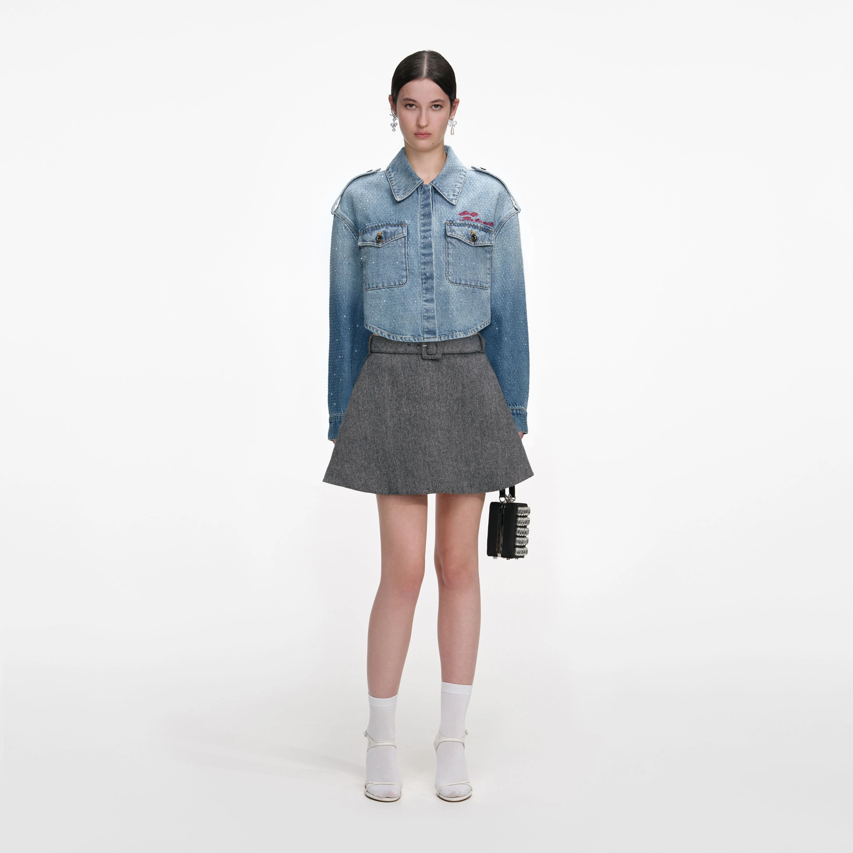 Rhinestone Denim Shirt
